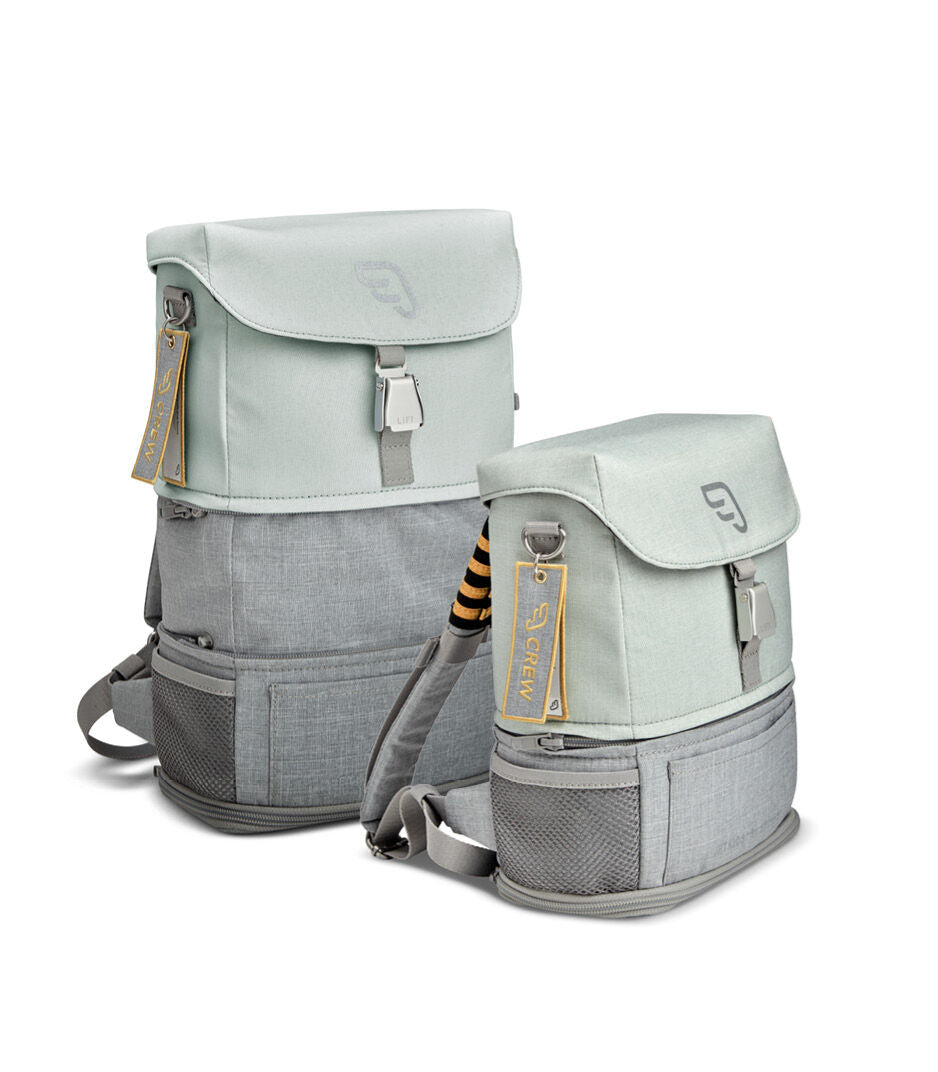 JetKids™ by Stokke® Crew Backpack in Green Aurora Expanded and Standard size