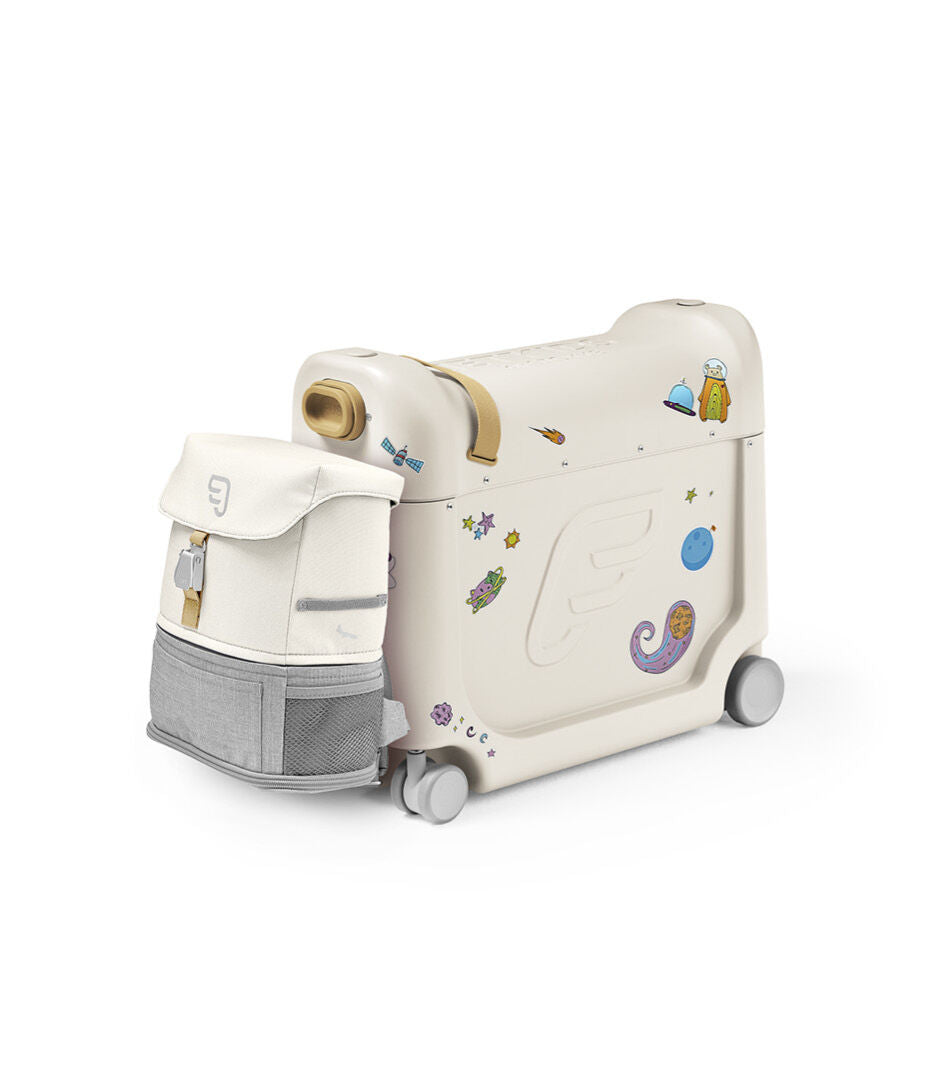 JetKids™ by Stokke® Crew Backpack in White Attached to Bedbox