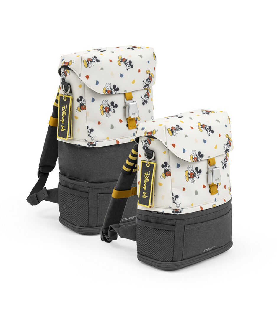 JetKids™ by Stokke® Crew Backpack Mickey Celebration expanded and standard size