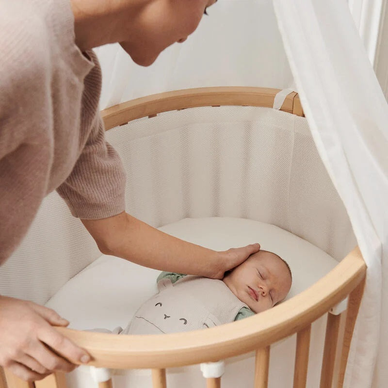 baby enjoying their sleep in stokke sleepi mini natural