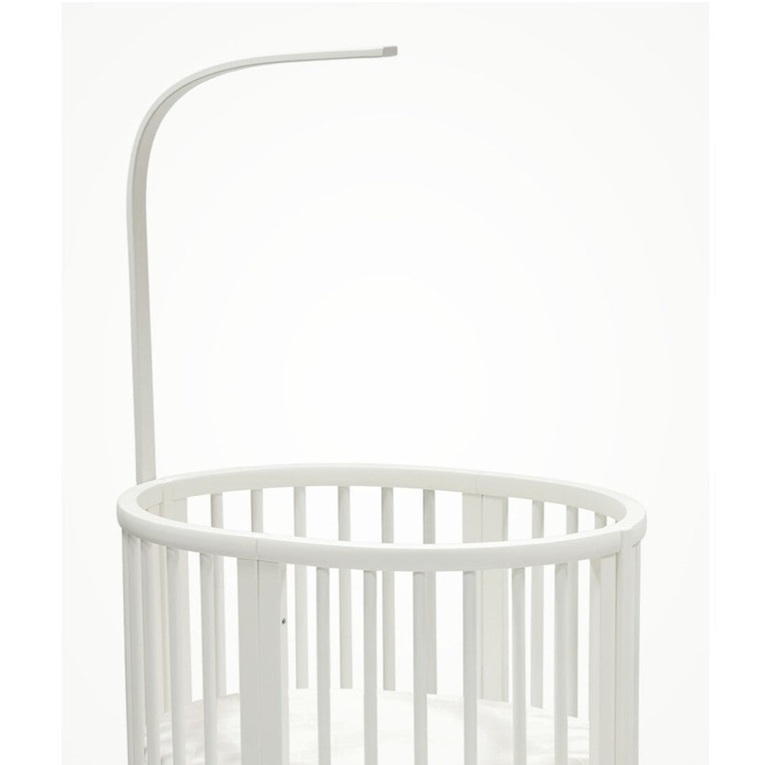 sleepi Drape Rod V3 with screws white on cot
