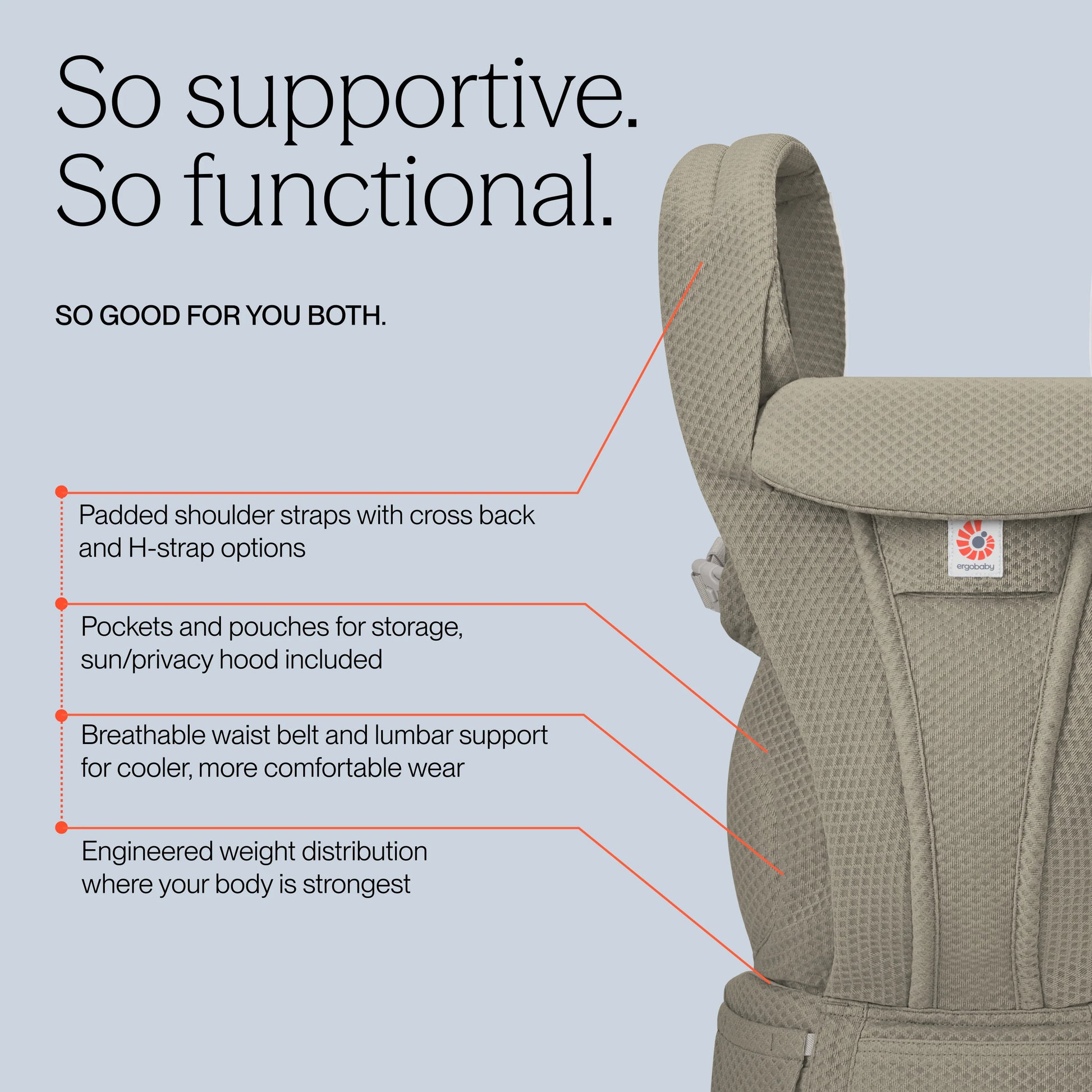 Ergobaby Omni Deluxe Mesh Carrier Soft Olive - ErgoBaby