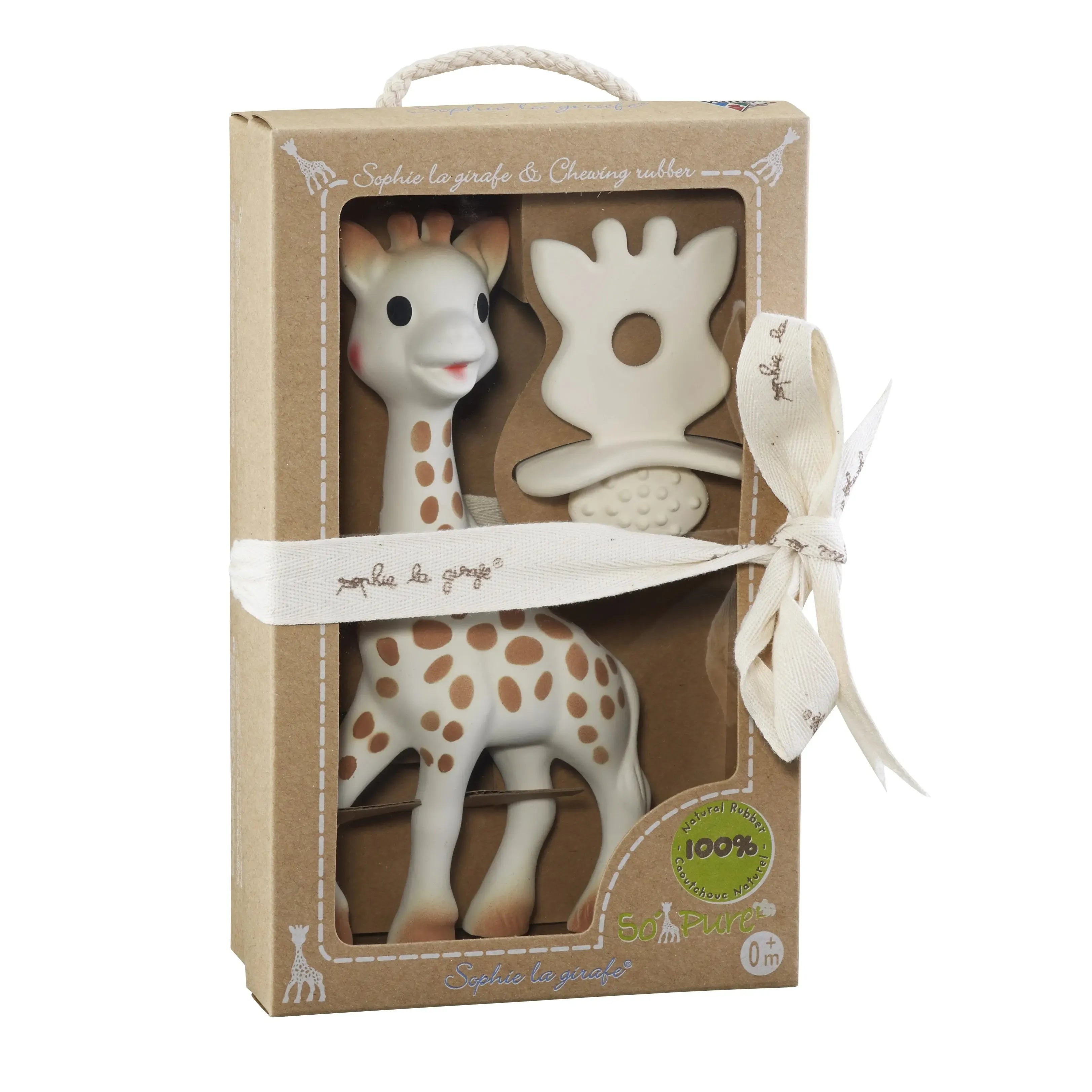 Sophie and Natural Teether Set -2piece - Sophie the Giraffe - Dimples
