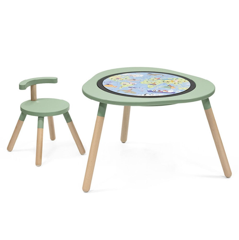 Mutable puzzle around the world with mutable and chair
