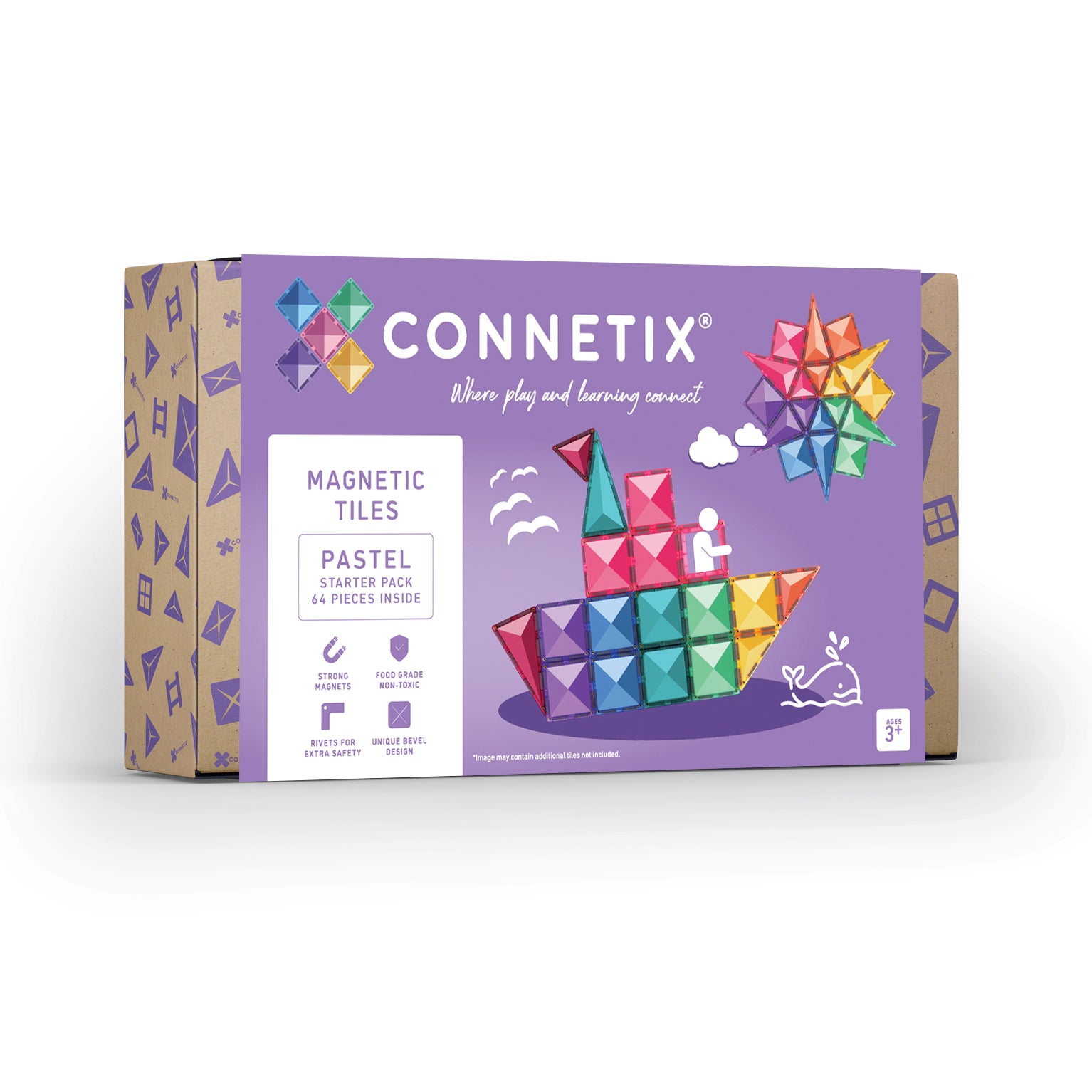 Connetix Pastel Starter Tiles - 64pcs 64 pcs - Connetix