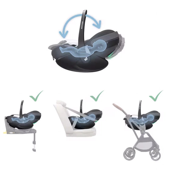maxi cosi test babyschale Maxi Cosi Pebble 360 Pro 2 Ft. Slide Tech – Baby Capsule- Dimples NZ
