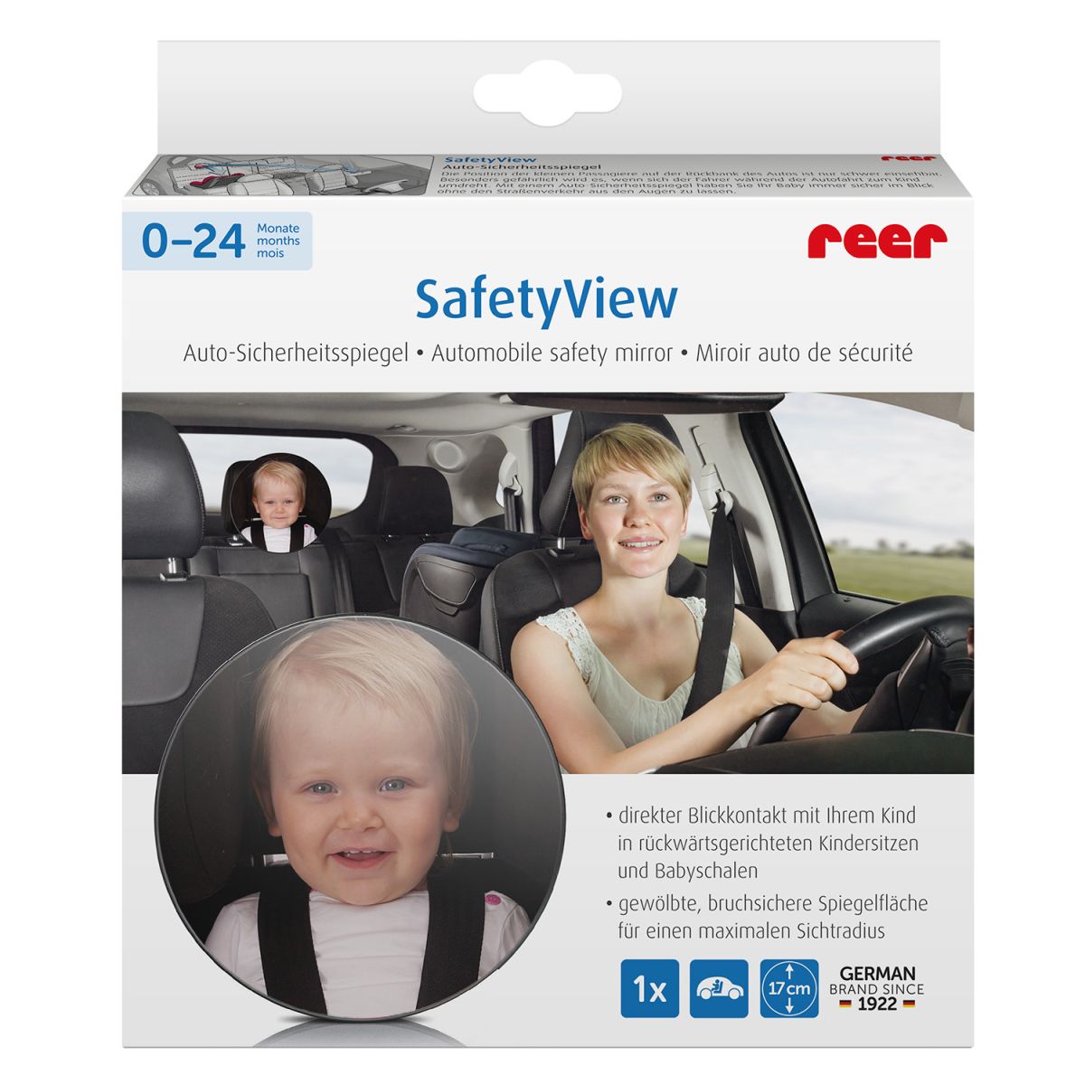 Reer Safety View Mirror for kids in Car box