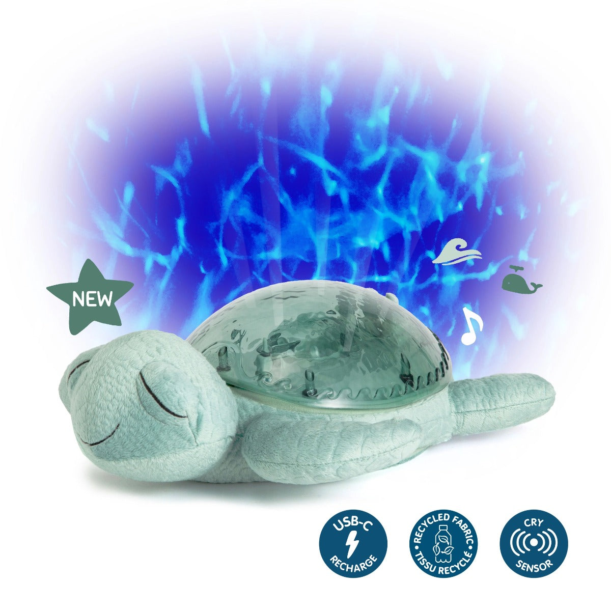 Cloud.b Tranquil Turtle Green emitting lights