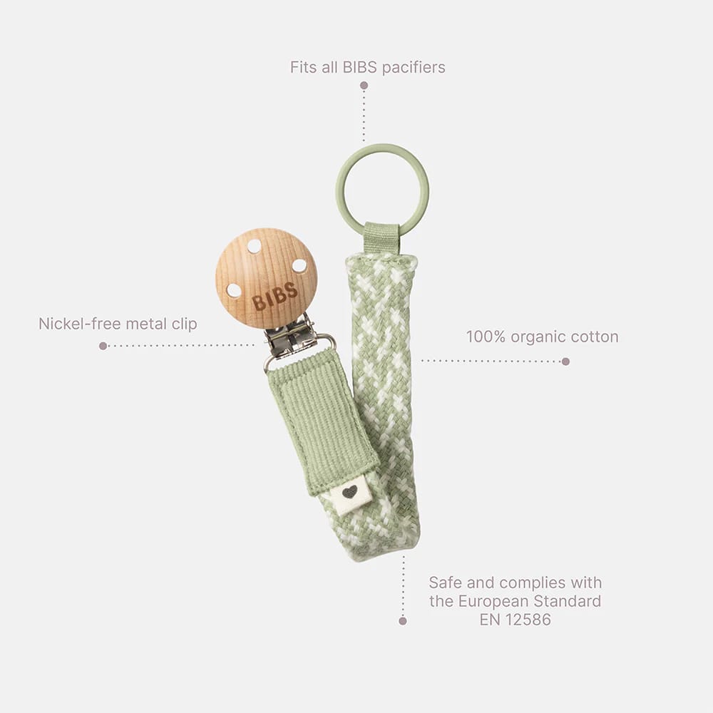 Bibs Paci Clip Ivory Vanilla