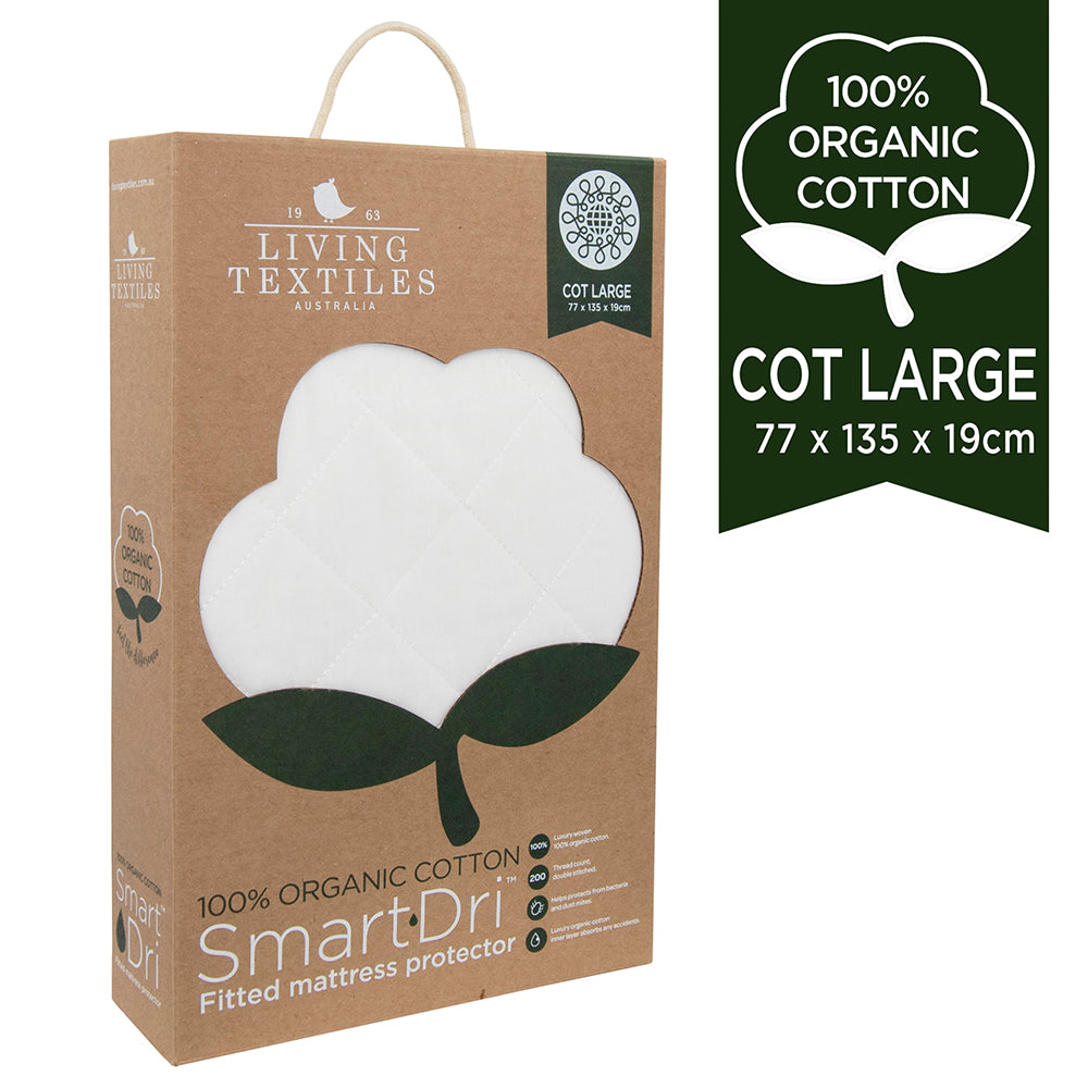 Organic Smart Dri Mattress Protector by Living Textiles in packaging:image,small_image,thumbnail,swatch_image