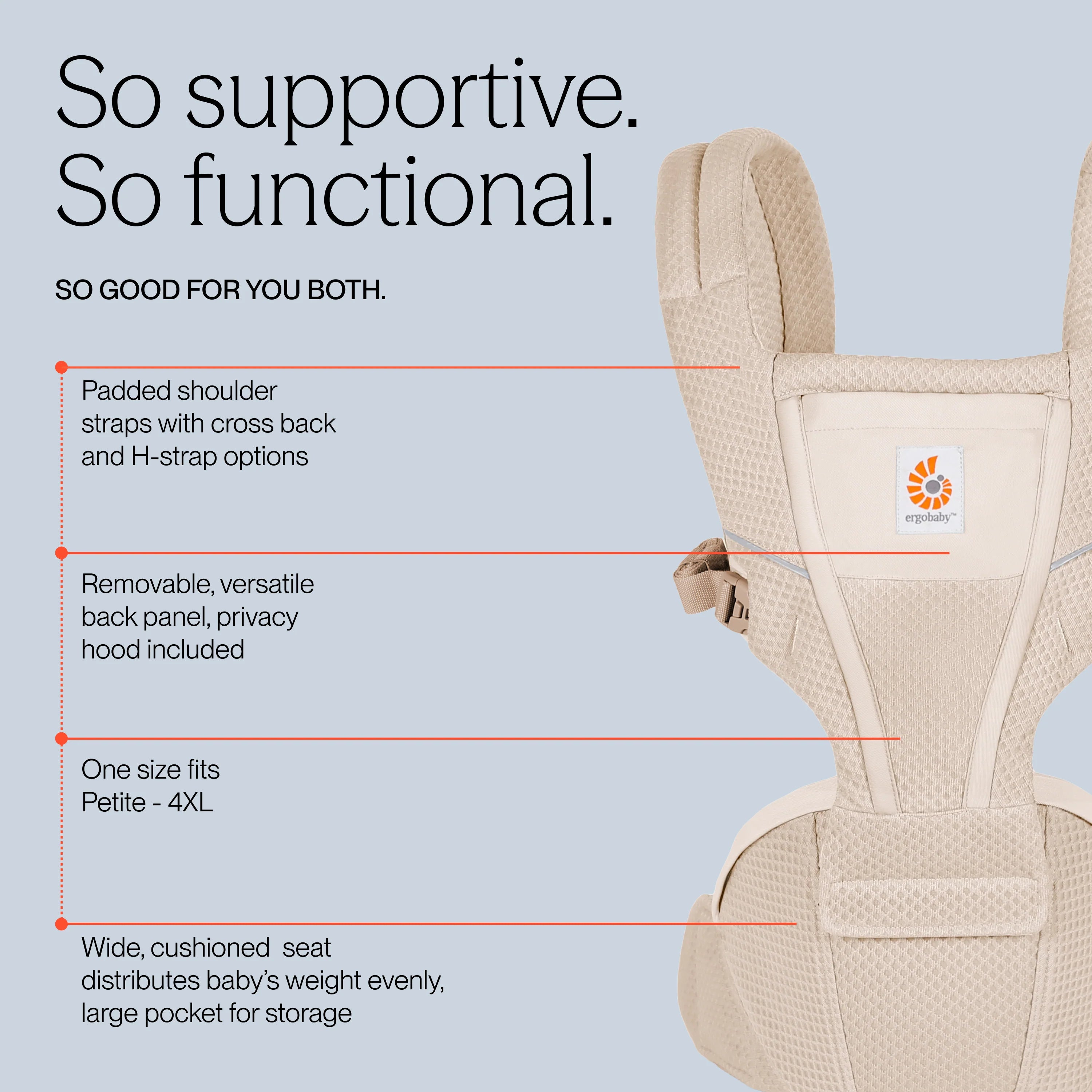 Ergobaby Alta Hipseat Baby Carrier Natural Beige - ErgoBaby