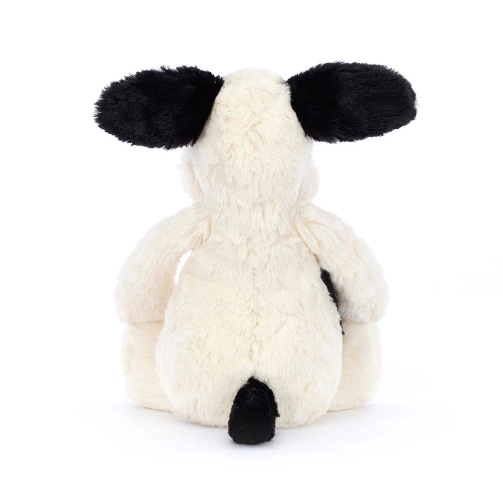 Bashful Puppy Medium Black & Cream - Jellycat