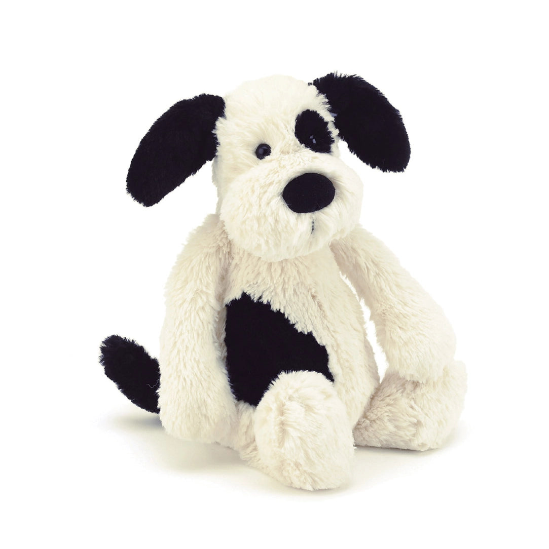 Bashful Puppy Medium Black & Cream - Jellycat