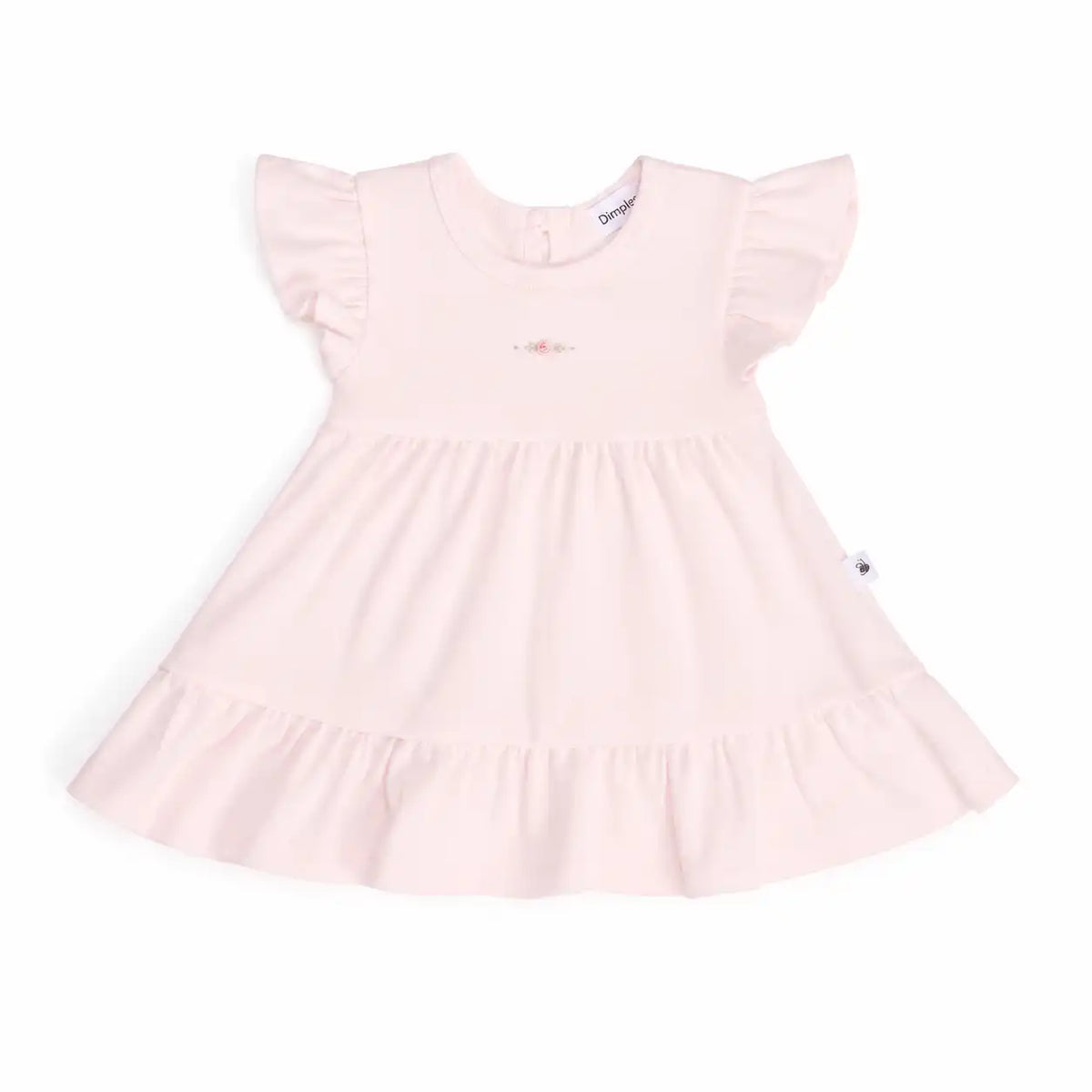 Cotton Tiered Dress 12mth Ballet Pink - Dimples