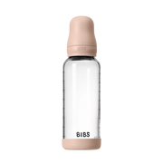 Glass Baby Bottle Complete Set Latex 240ml - BIBS - Dimples