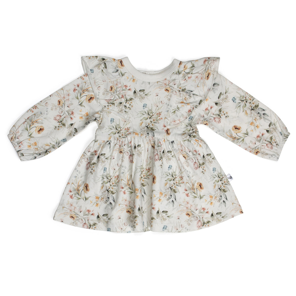 Long Sleeve Cotton Frill Dress - Little Bee by Dimples - Dimples