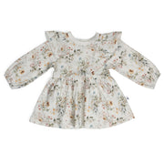 Long Sleeve Cotton Frill Dress - Little Bee by Dimples - Dimples