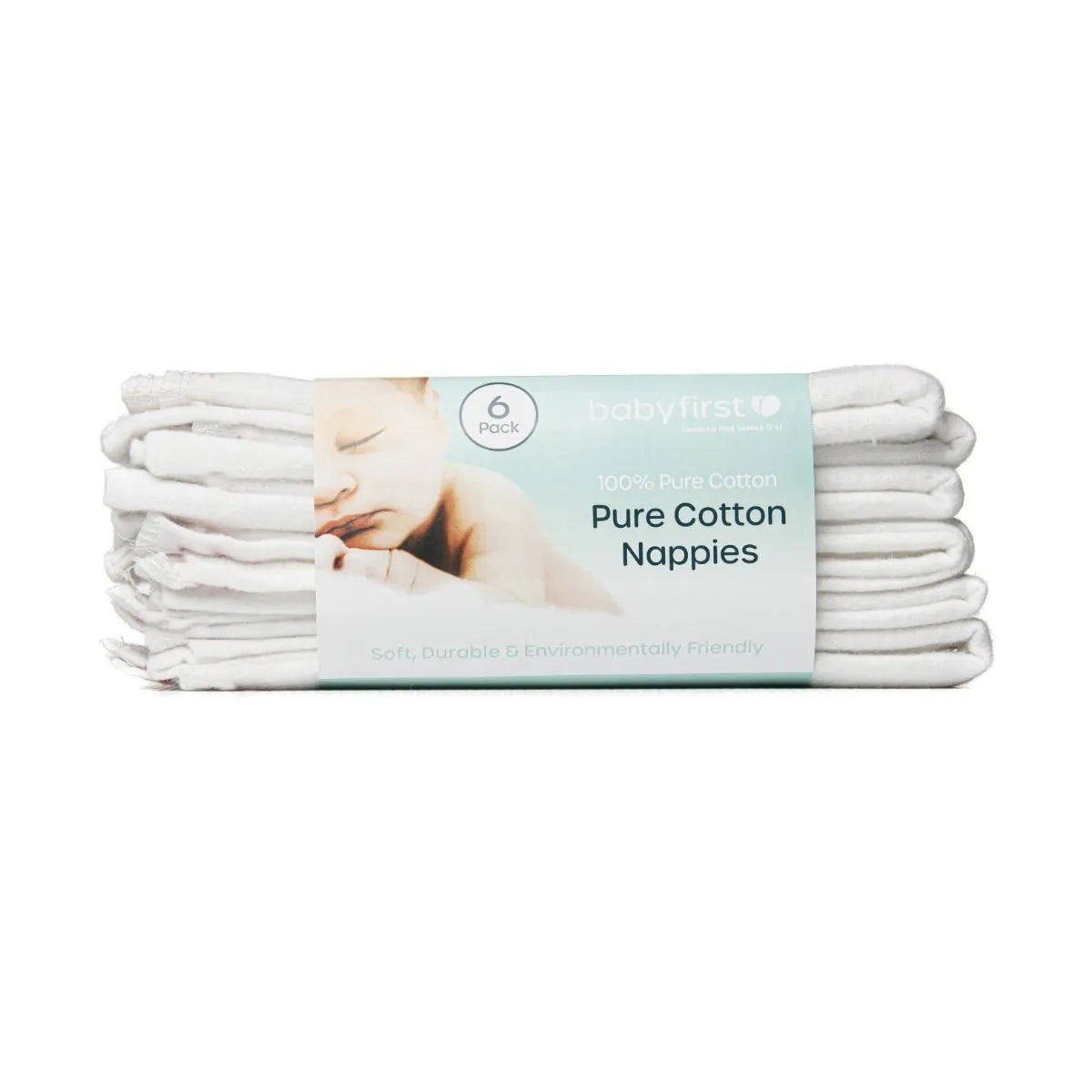 Pure cotton nappies 6Pk 6pk - Baby First