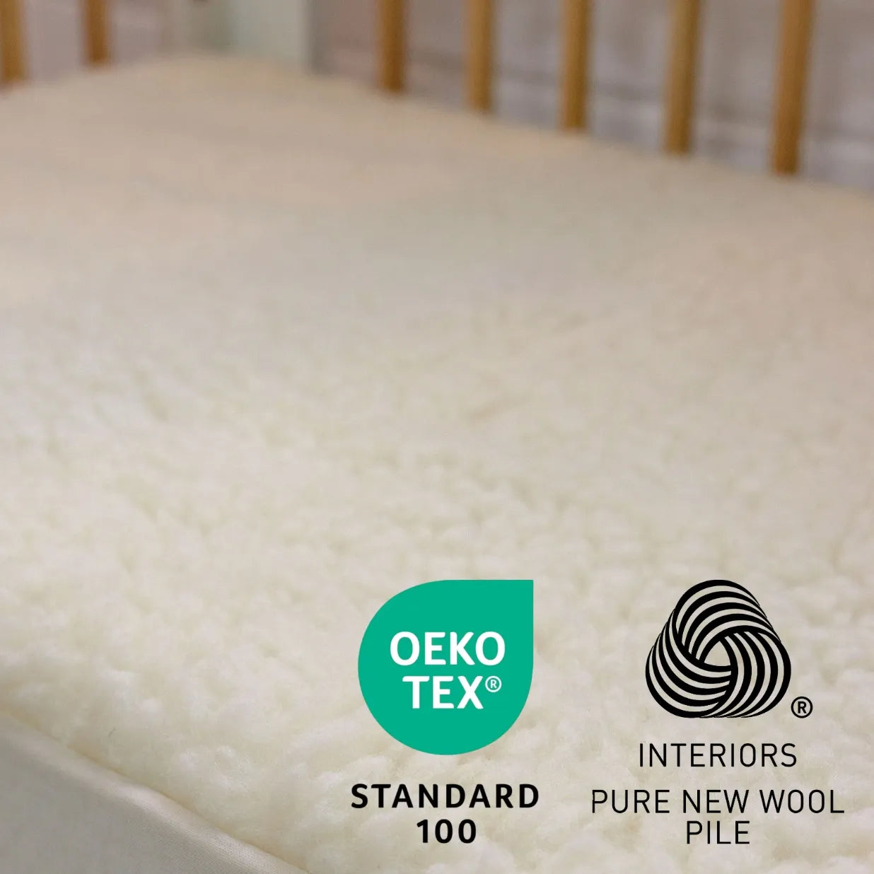 Lambswool Cot Underlay For Mattress 66-72cm wide - BabyRest