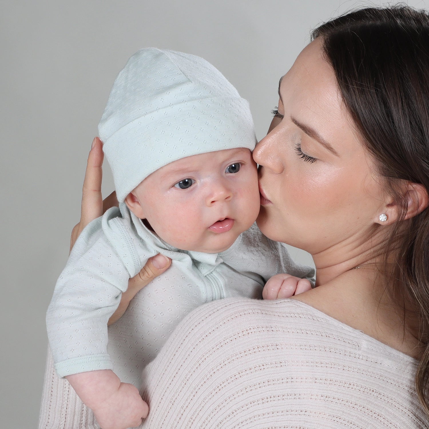 Merino Beanie Duck Egg NB - Little Bee by Dimples