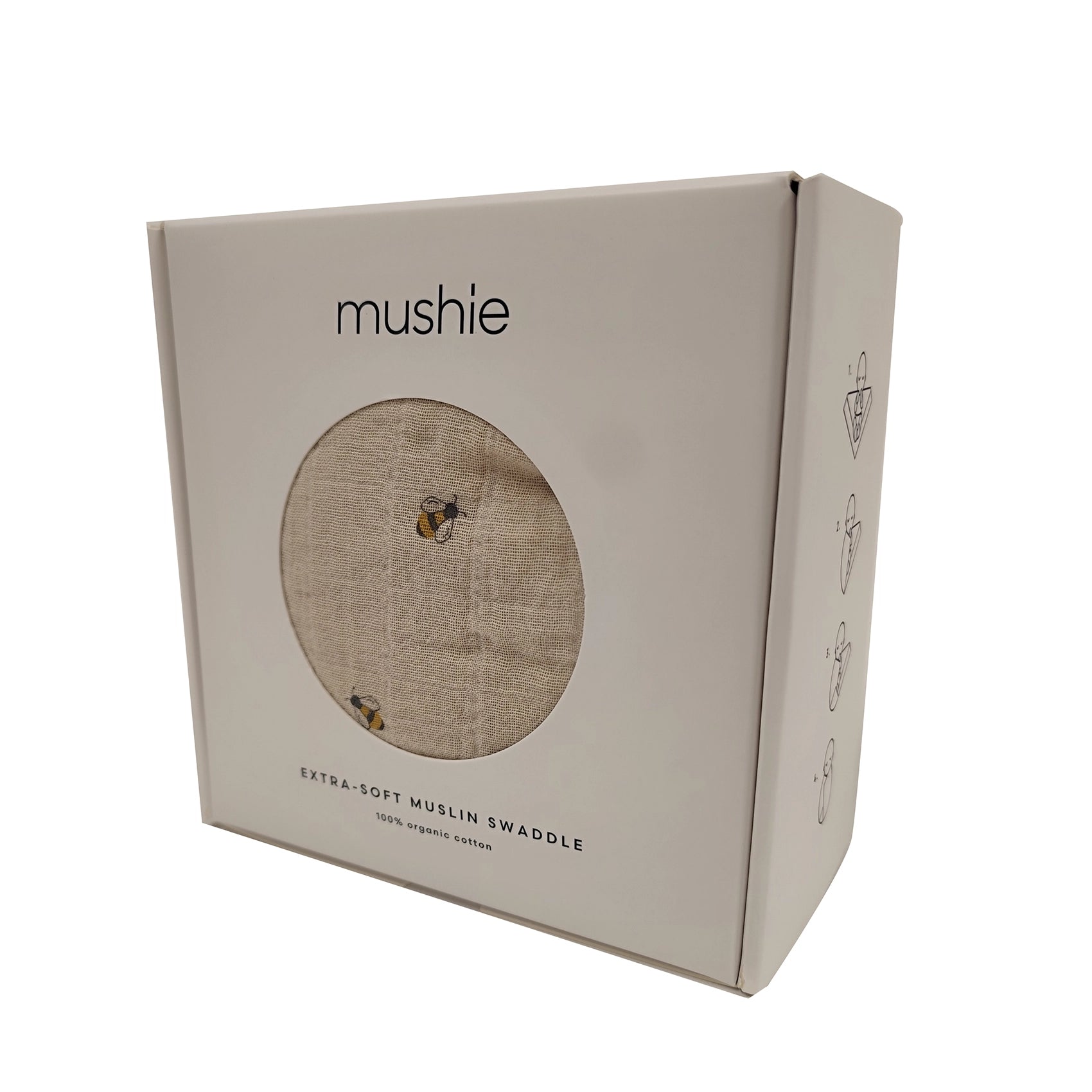 Organic Cotton Muslin Swaddle Bees - Mushie