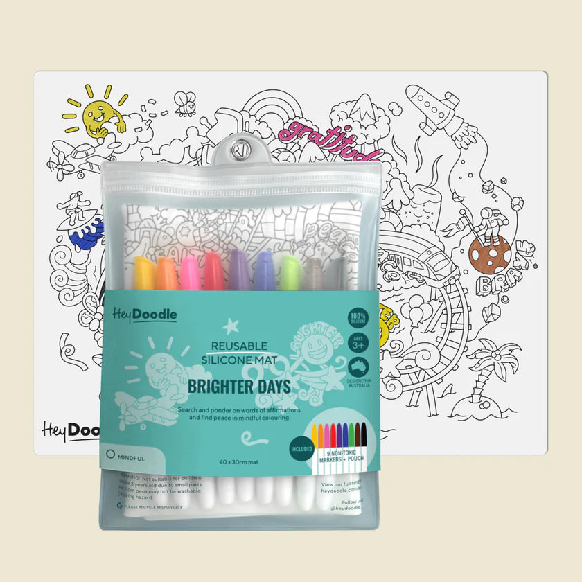 Brighter Days Silicone Colouring Mat Large - HeyDoodle