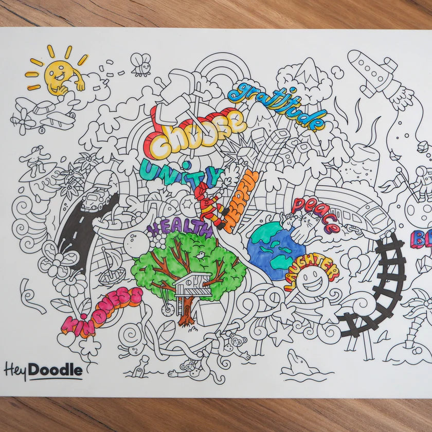 Brighter Days Silicone Colouring Mat Large - HeyDoodle
