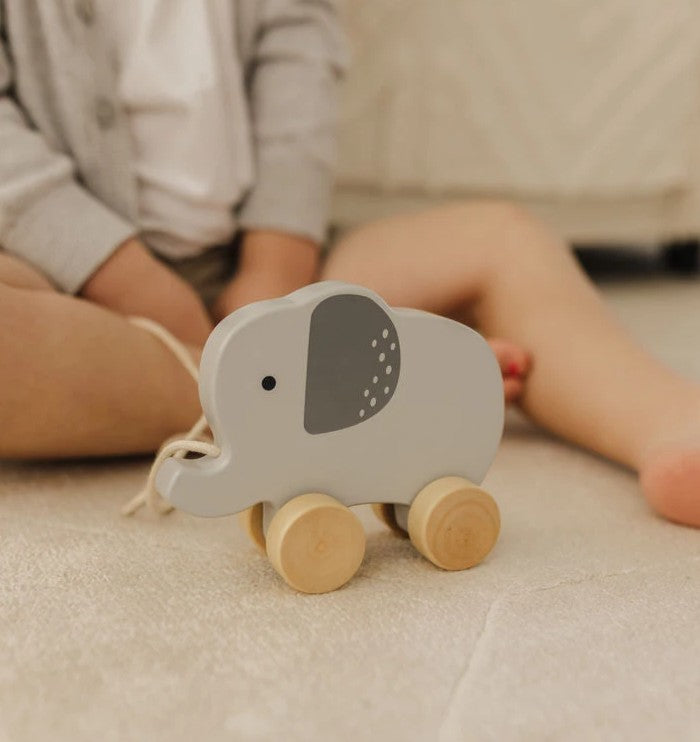 Wooden Elephant Pull Along - Bubble