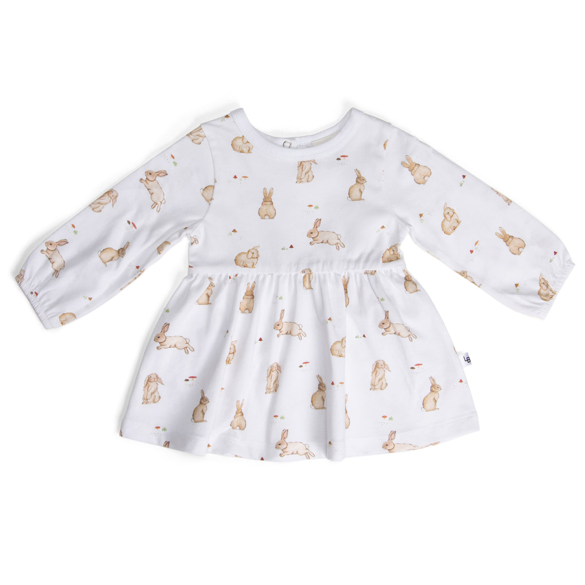 Cotton Long Sleeve Dress 12mth Bunny - Little Bee by Dimples