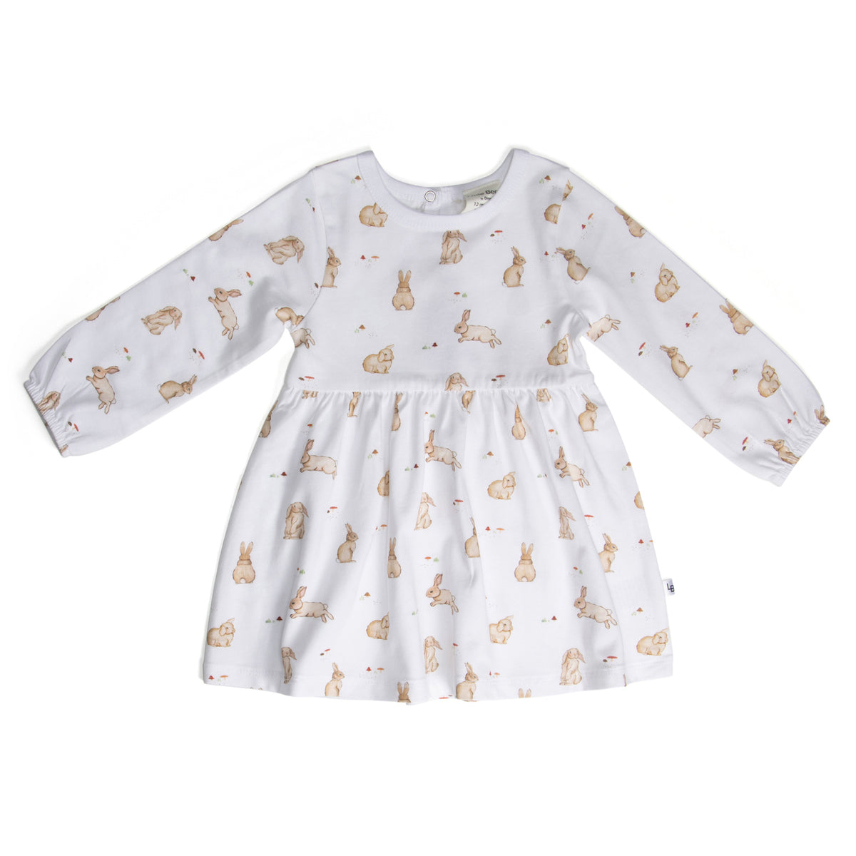 Cotton Long Sleeve Dress 12mth Bunny - Little Bee by Dimples