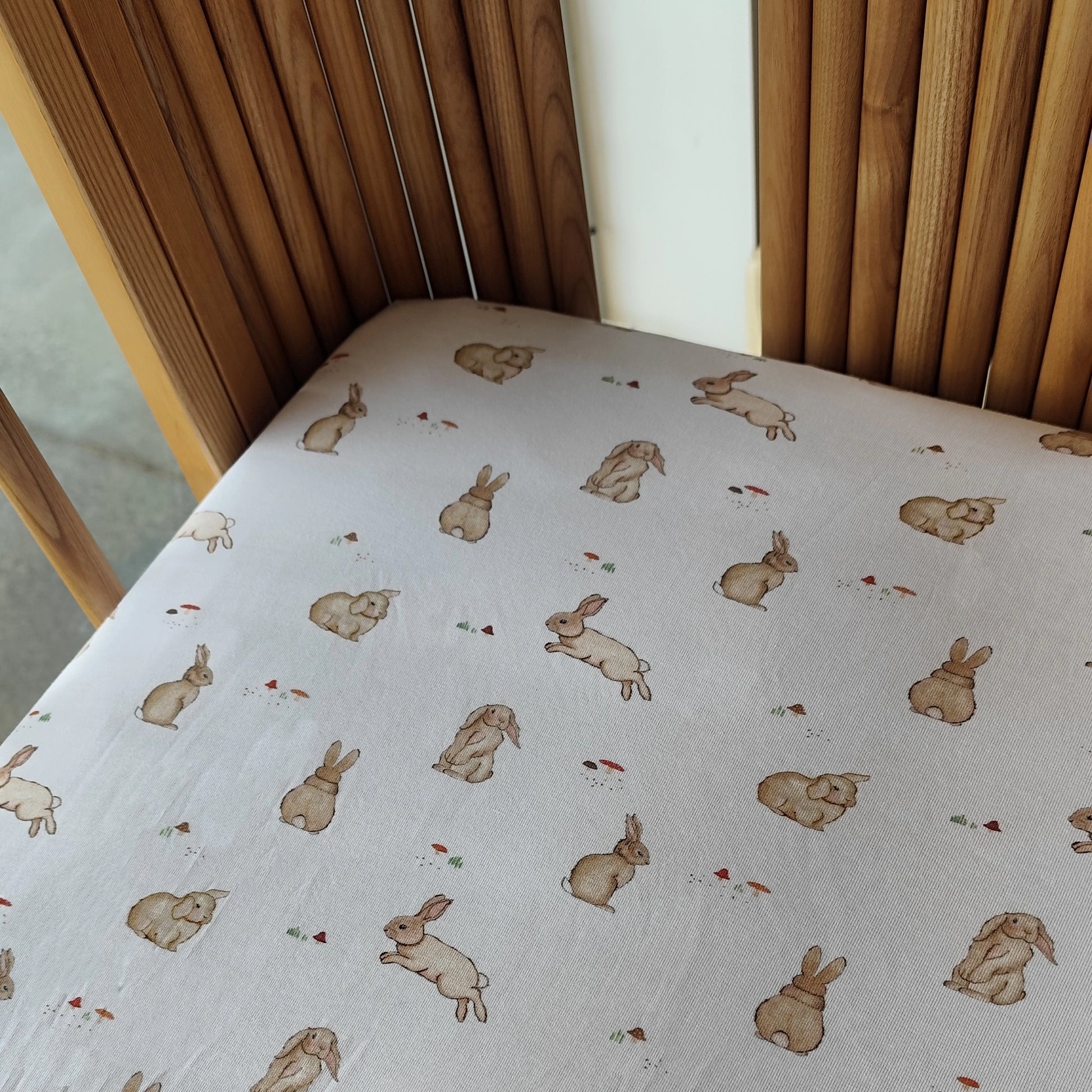 Fitted Cot Sheet Bunny - Little Bee by Dimples