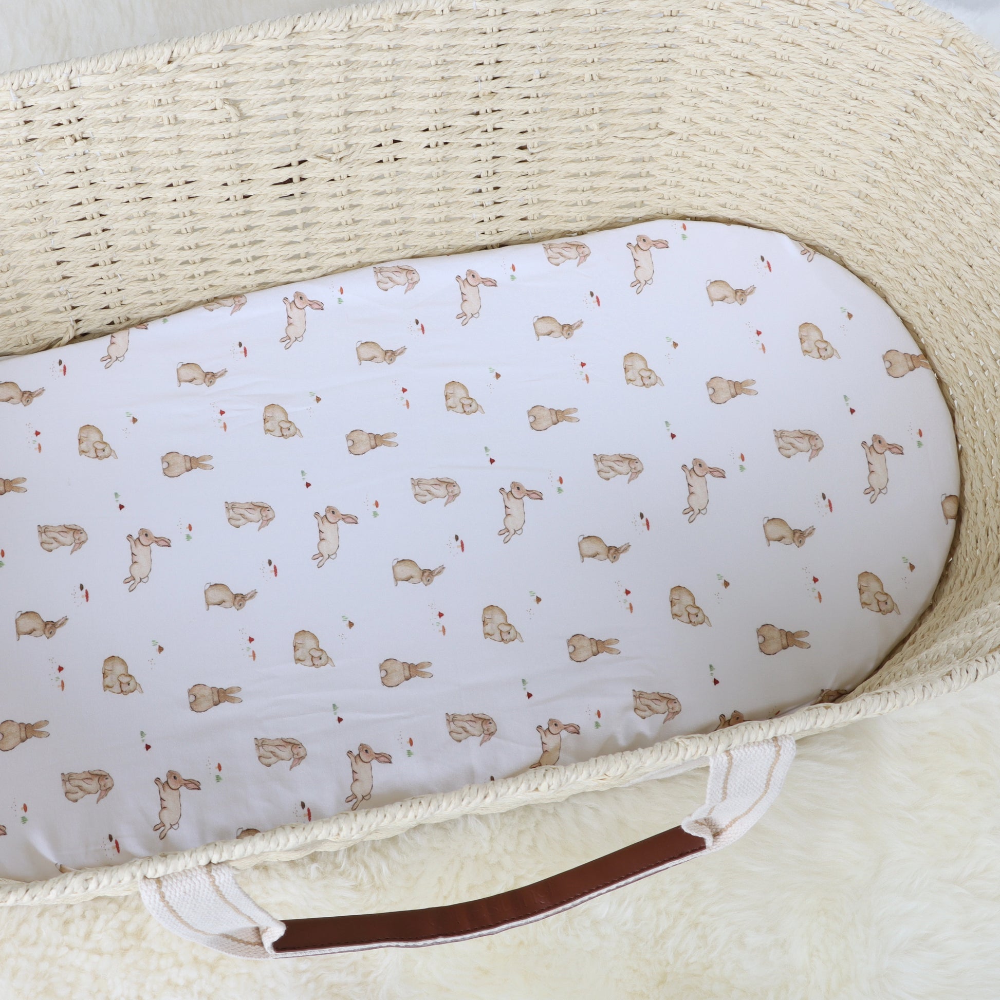 Fitted Bassinet Sheet Bunny - Little Bee by Dimples