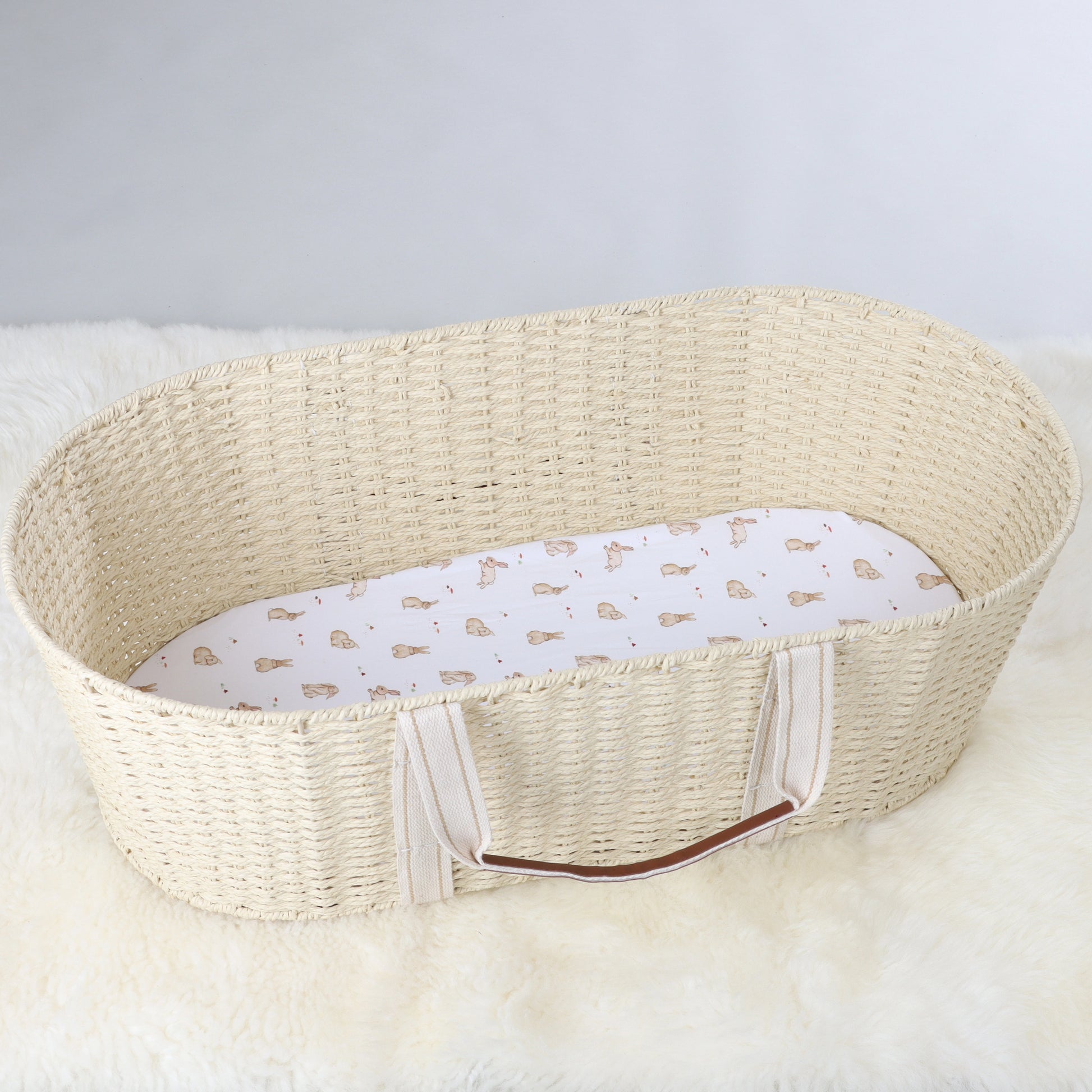 Fitted Bassinet Sheet Bunny - Little Bee by Dimples