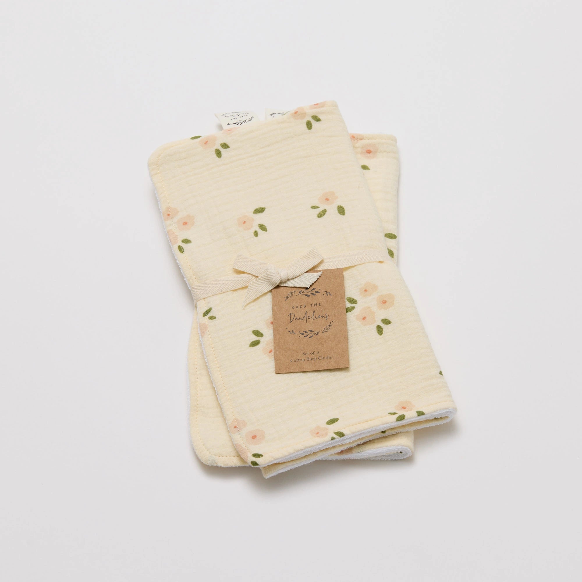 Cotton Terry Burp Cloth Daisy 2pk - Over the Dandelions