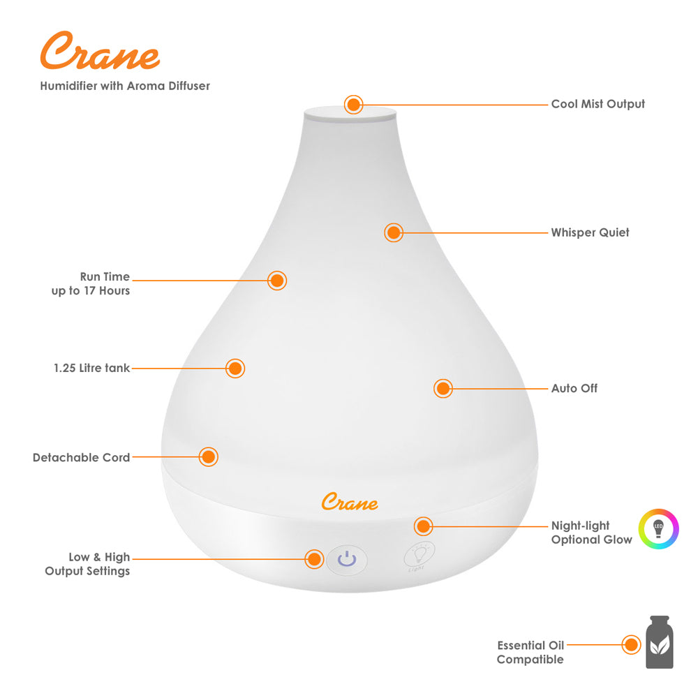 Humidifier with Aroma Diffuser - Crane - Dimples