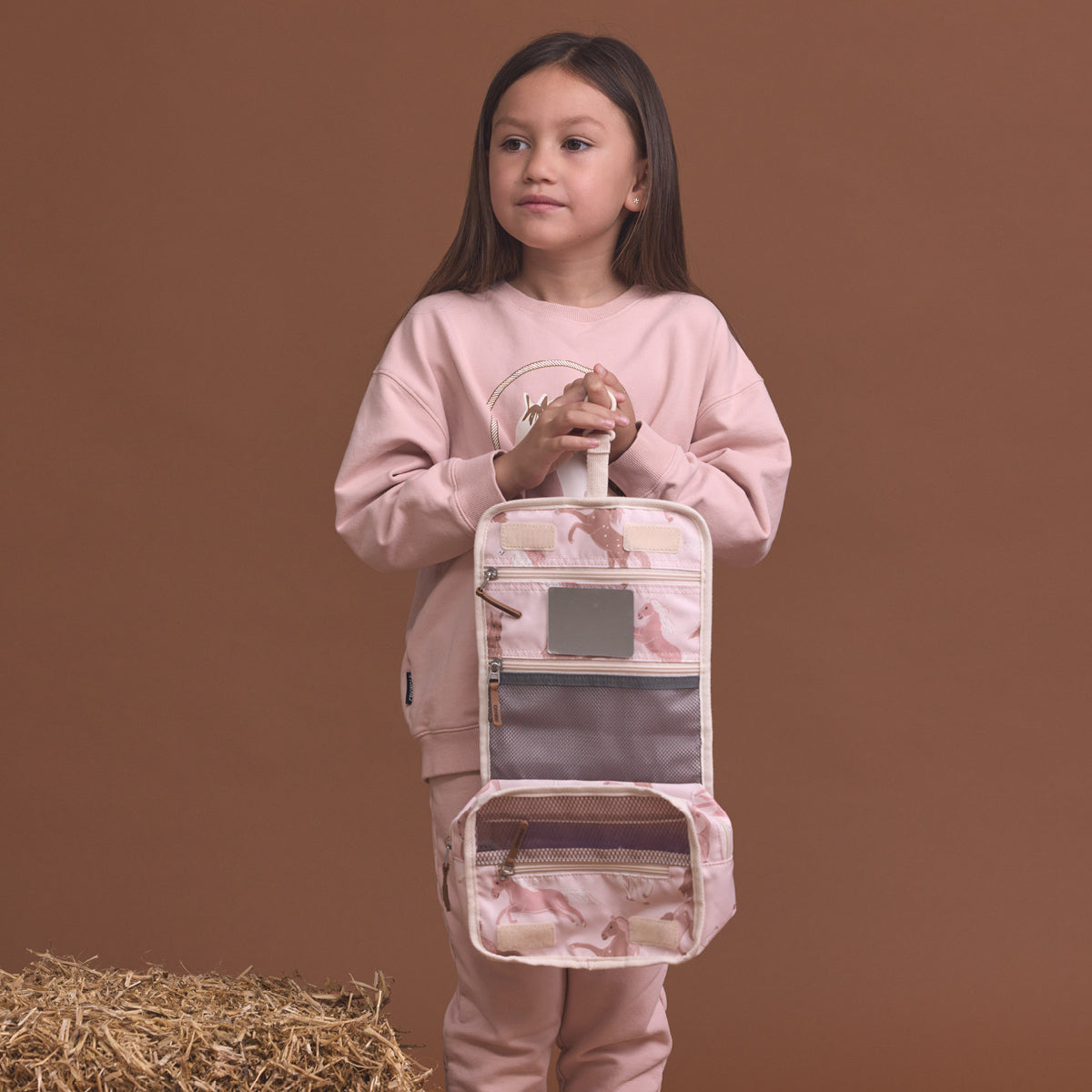 Hanging Toiletry Bag Blush Ponies - Crywolf