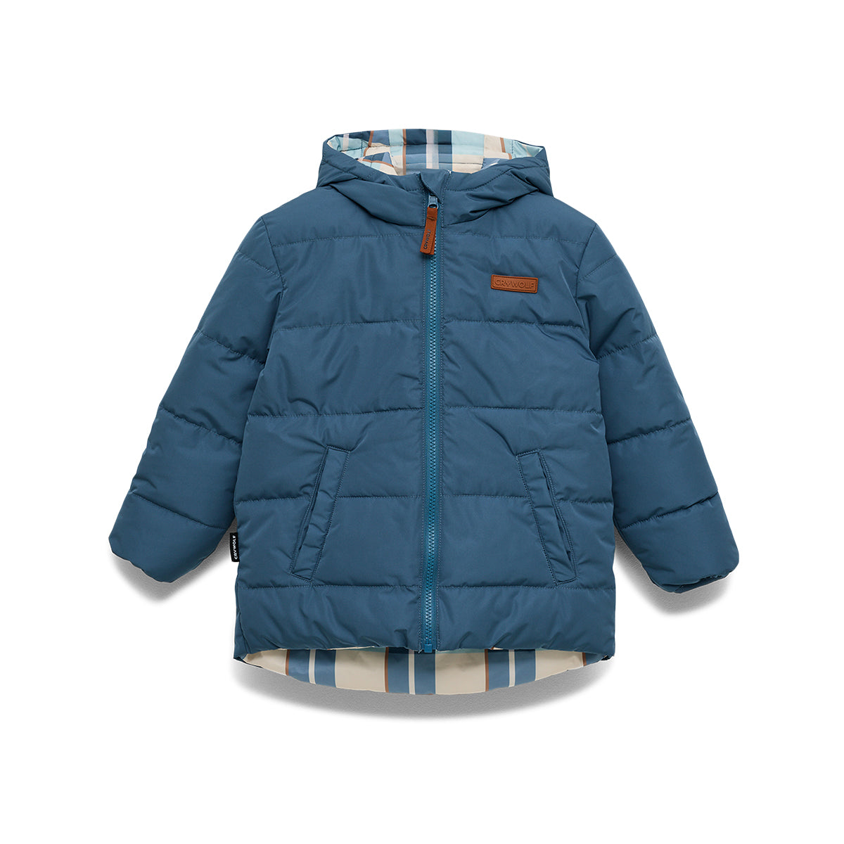 Reversible Eco-Puffer 1YR Blue Plaid - Crywolf
