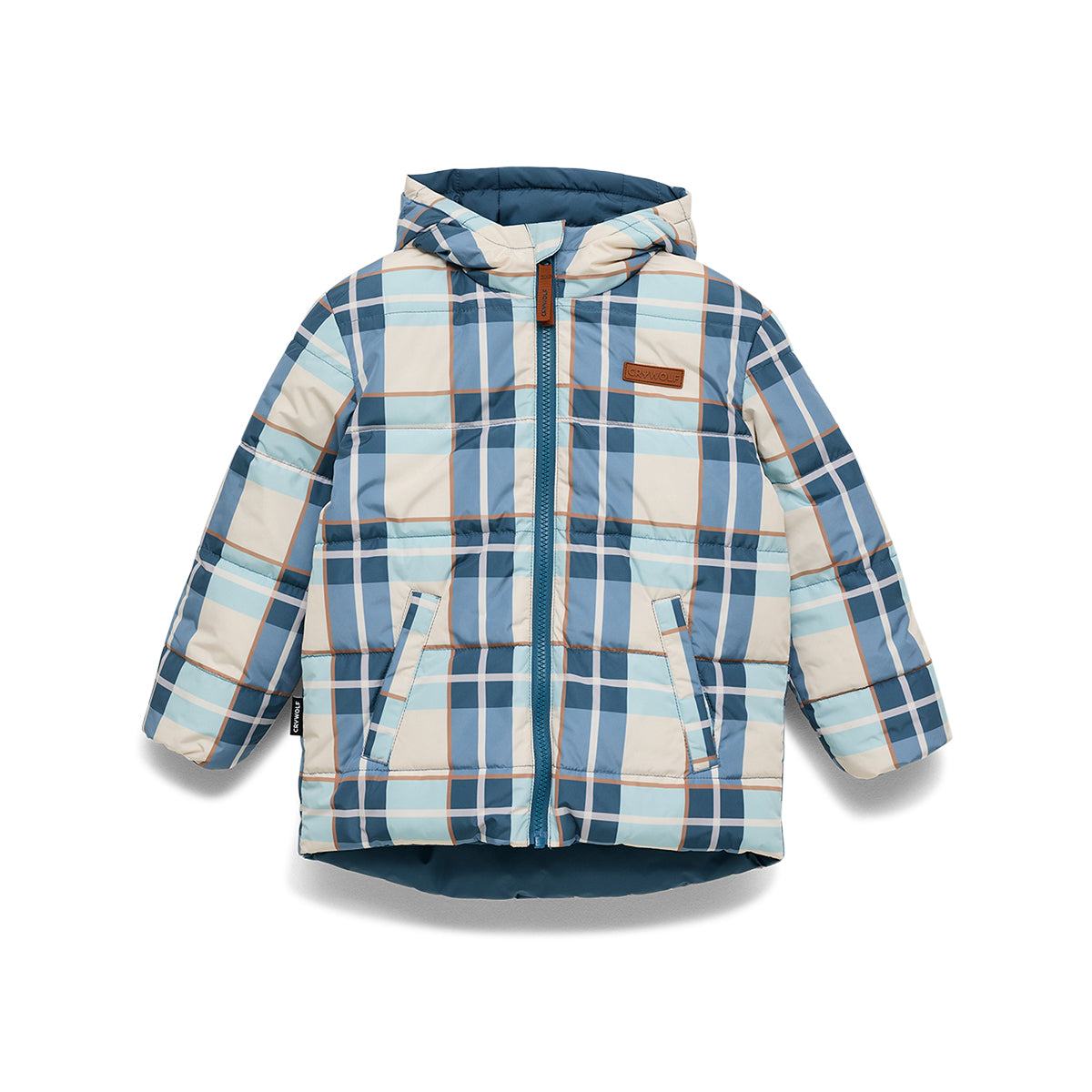 Reversible Eco-Puffer 1YR Blue Plaid - Crywolf