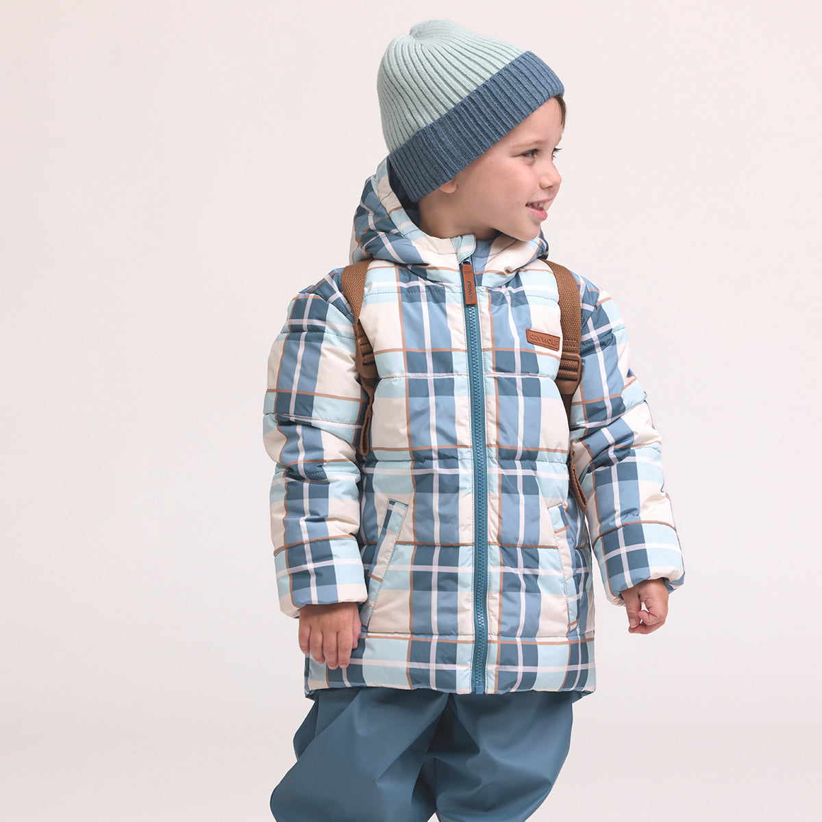 Reversible Eco-Puffer 1YR Blue Plaid - Crywolf