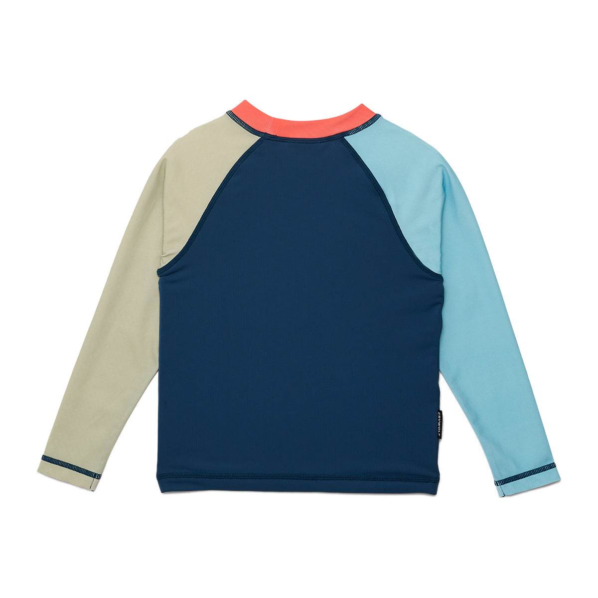 2yr / Ocean Colourblock Long Sleeve Rash Vest - Crywolf