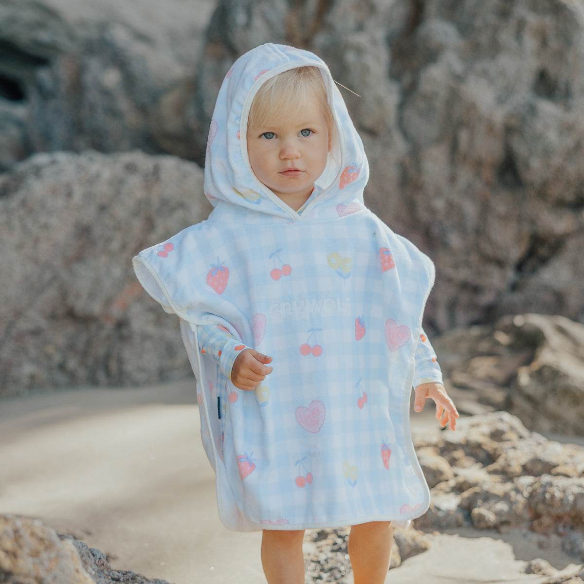 OS / Lucky Picnic Baby Hooded Towel - Crywolf