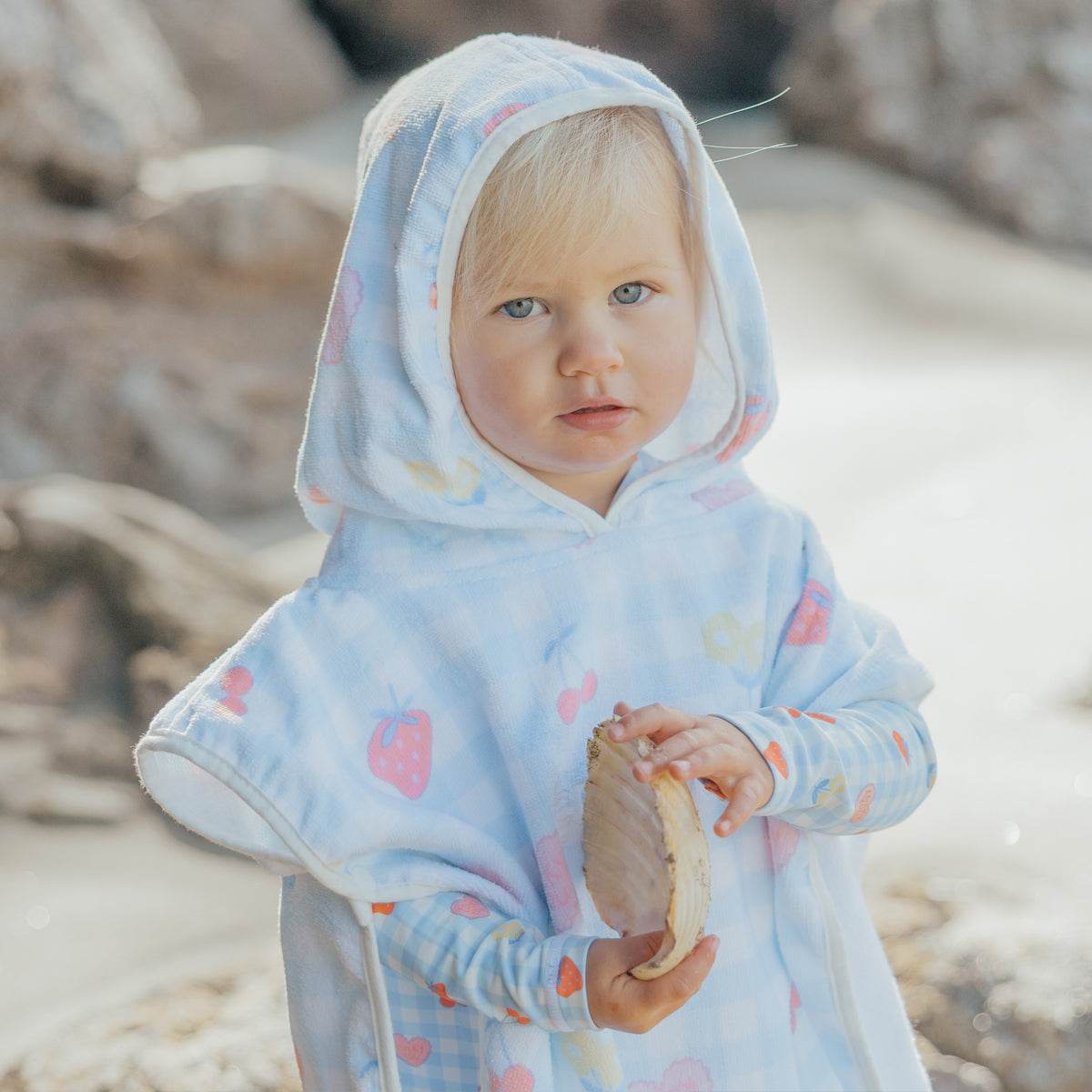 OS / Lucky Picnic Baby Hooded Towel - Crywolf