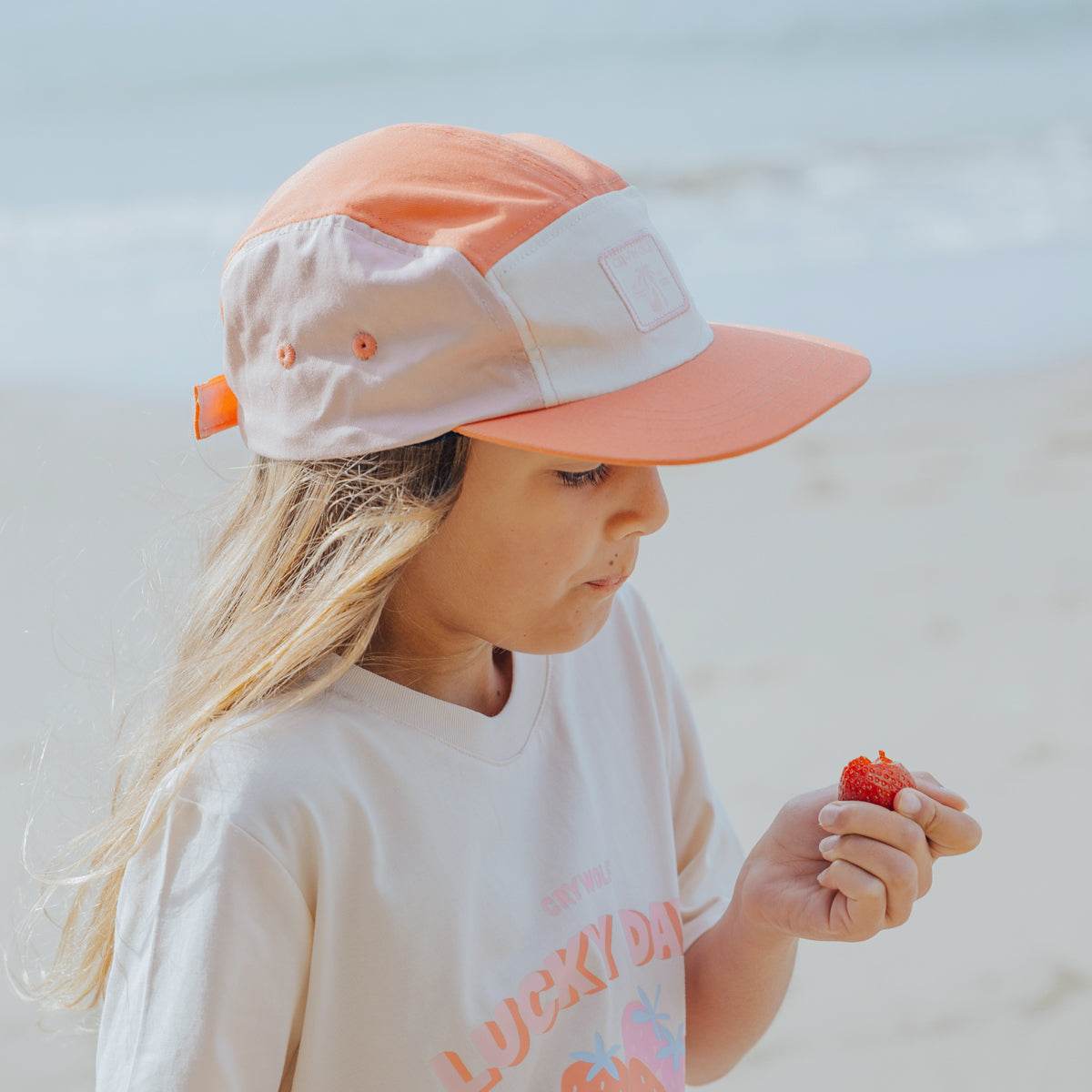 S / Coral Colourblock Lucky Cap - Crywolf