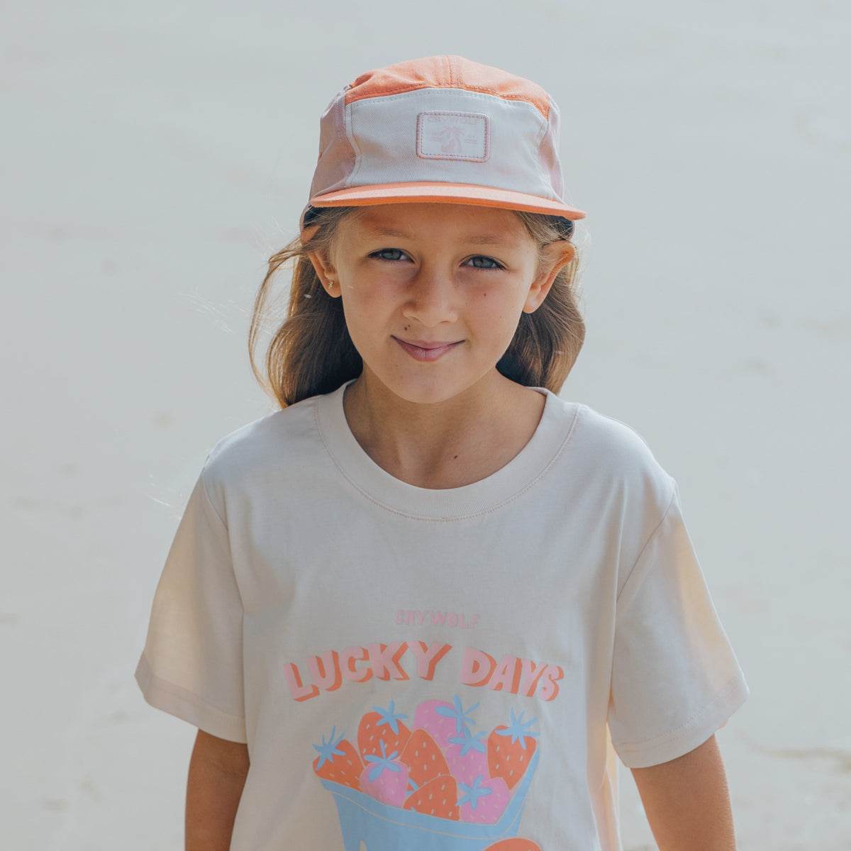S / Coral Colourblock Lucky Cap - Crywolf