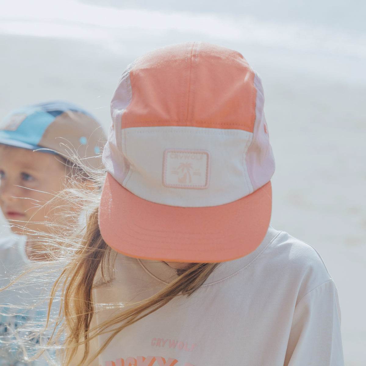 S / Coral Colourblock Lucky Cap - Crywolf