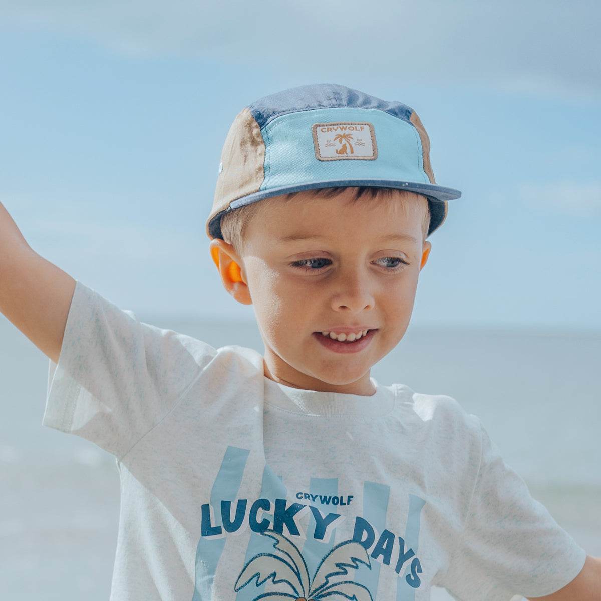 S / Navy Colourblock Lucky Cap - Crywolf