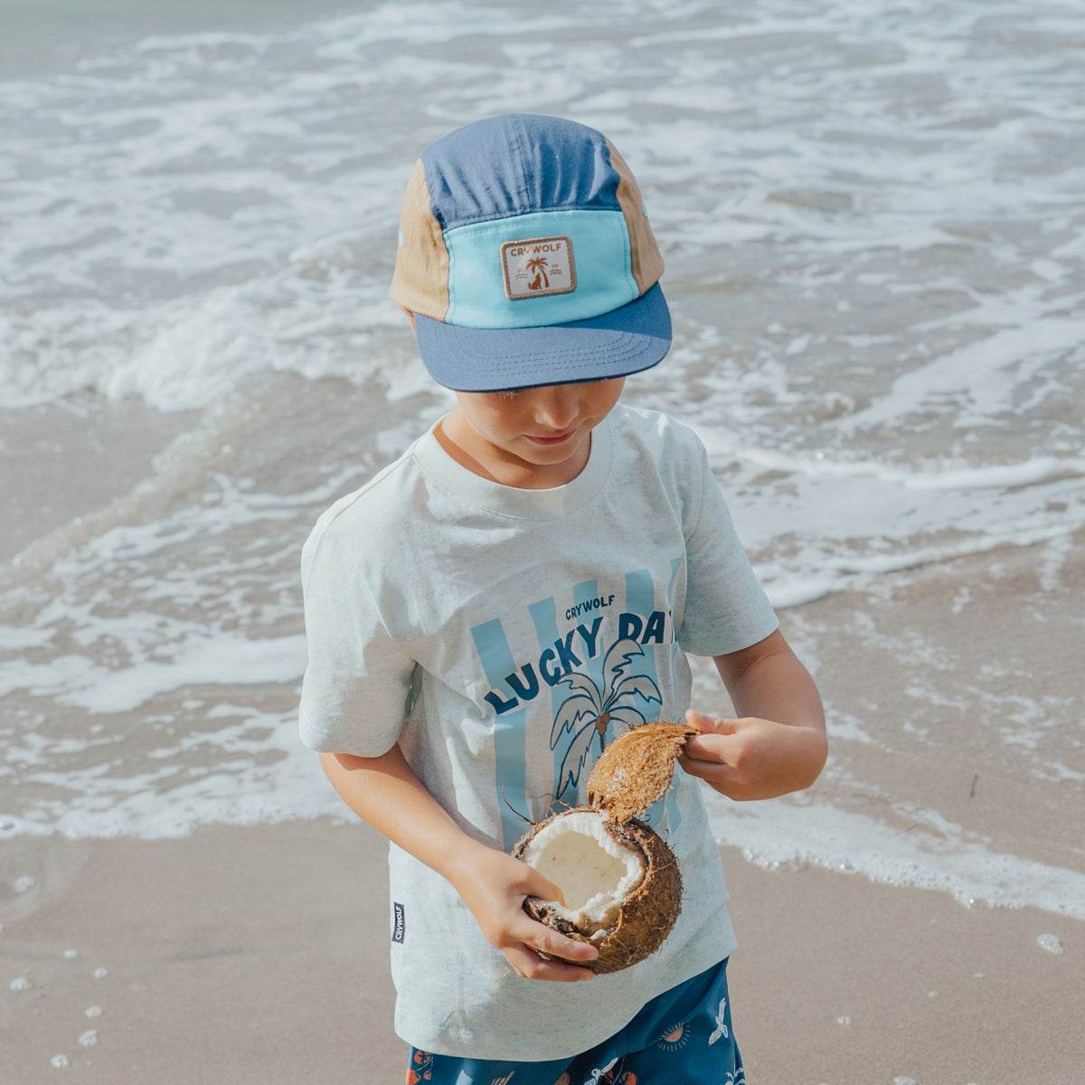 S / Navy Colourblock Lucky Cap - Crywolf