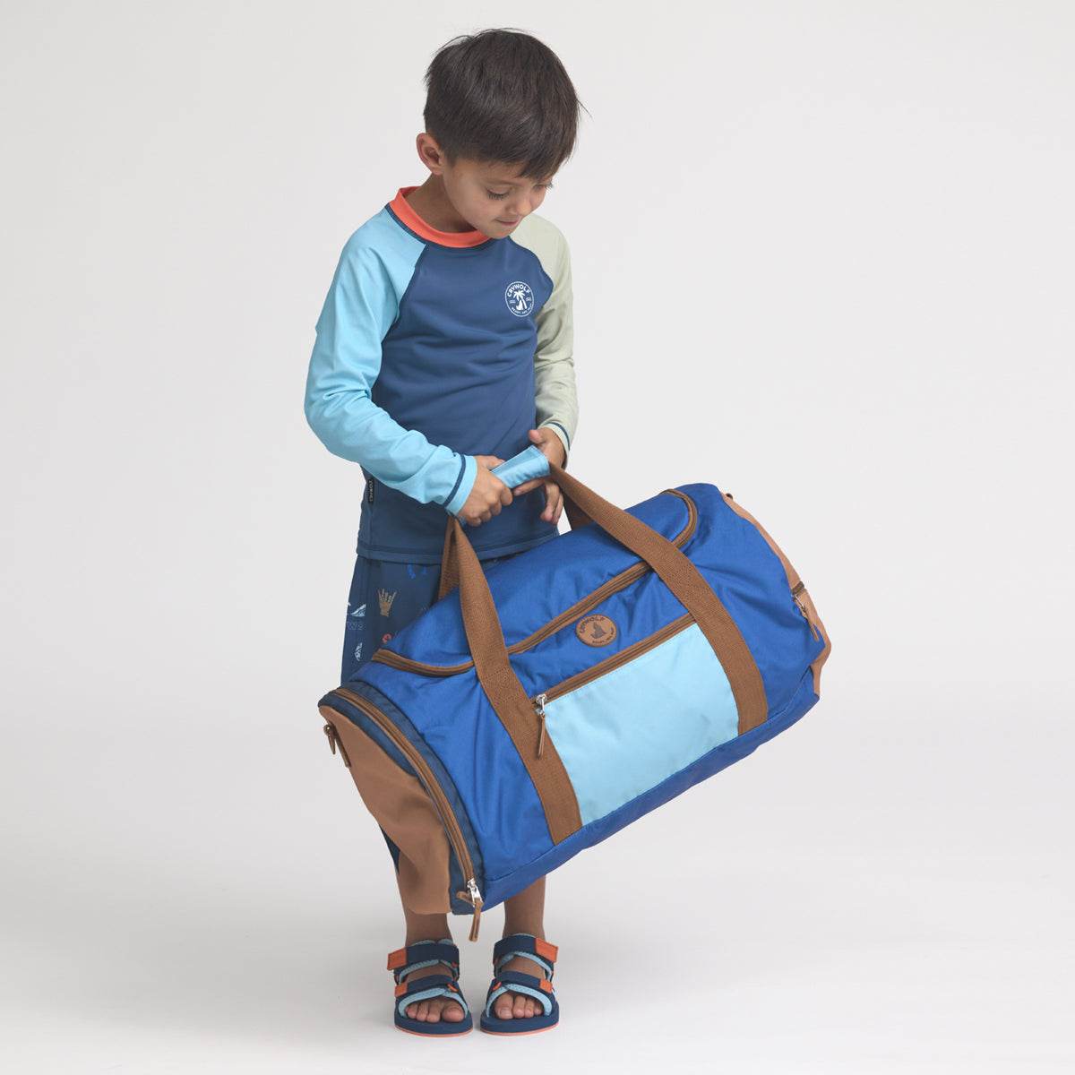 OS / Deep Sea Colourblock Packable Duffel Bag - Crywolf
