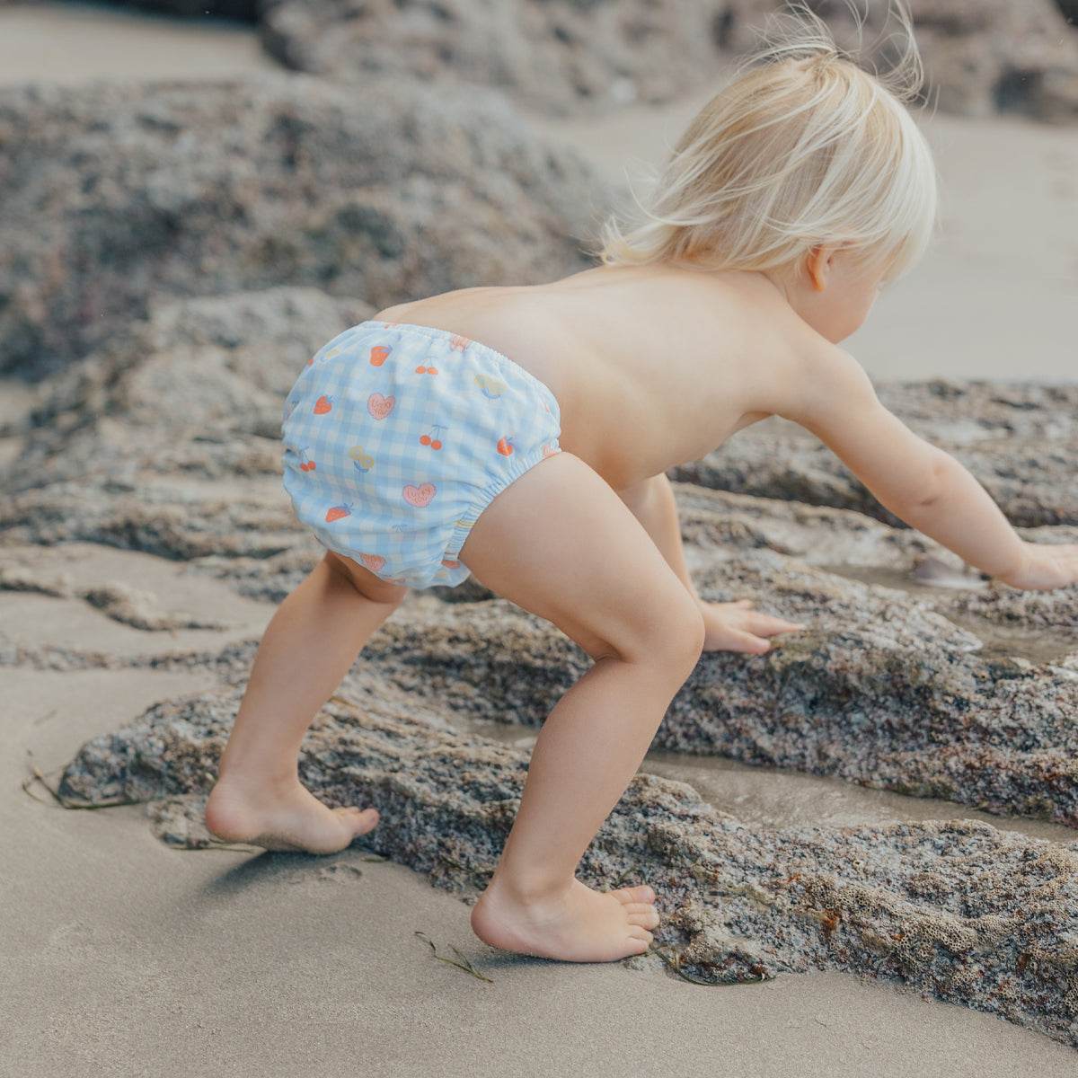 0-1yr / Lucky Picnic Reusable Swim Nappy - Crywolf