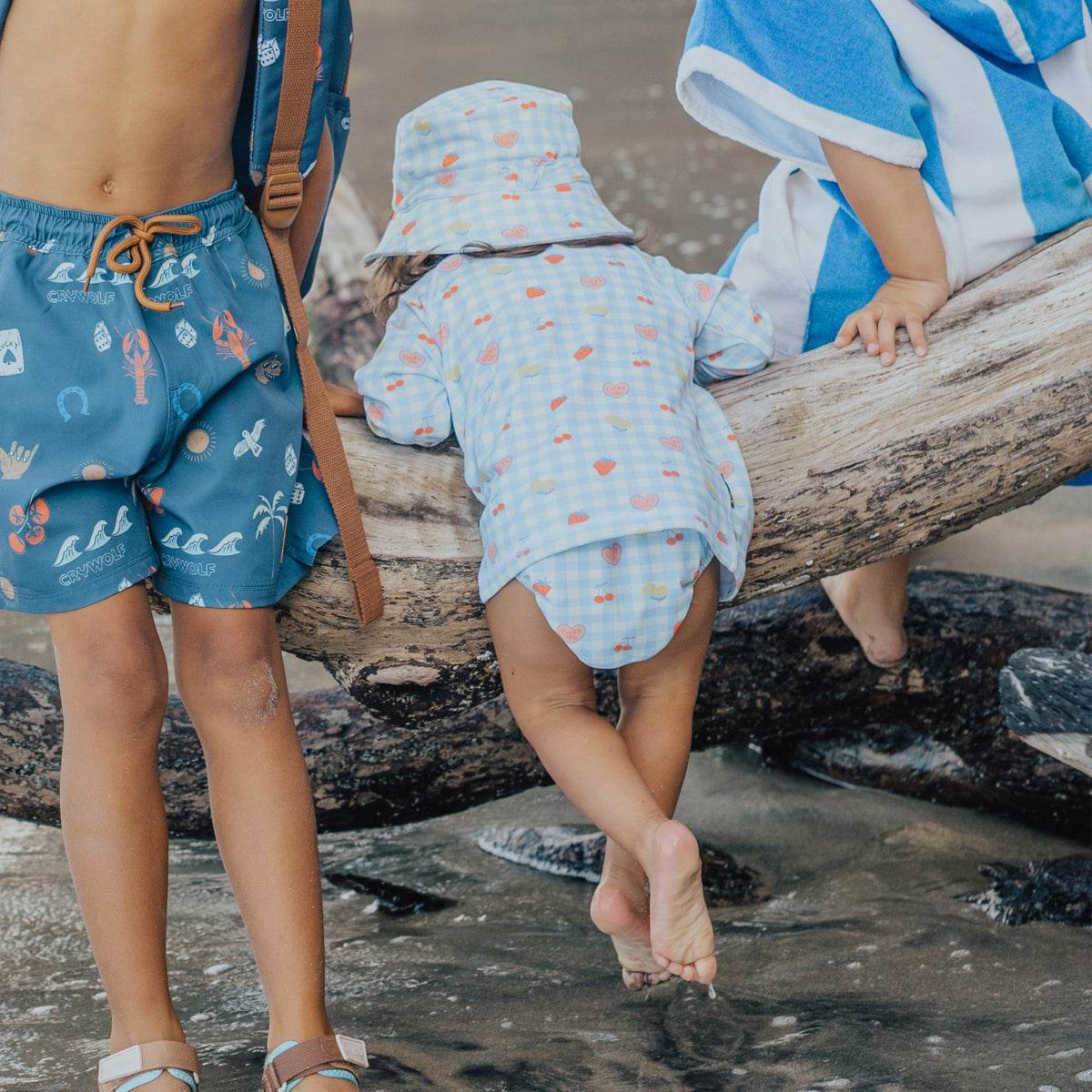 0-1yr / Lucky Picnic Reusable Swim Nappy - Crywolf